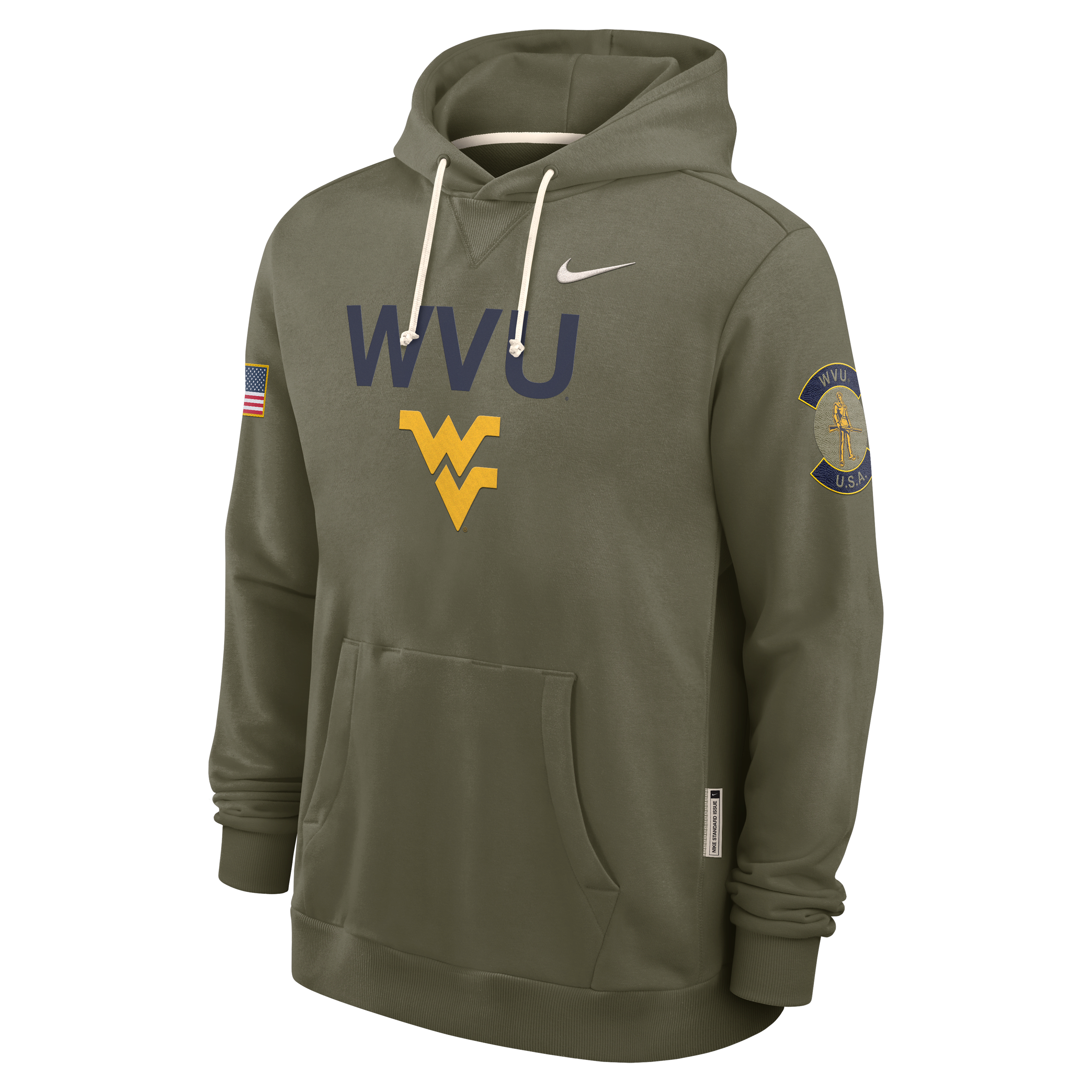 West Virginia 2025 Military Appreciation Men's Nike Dri-FIT College Pullover Hoodie