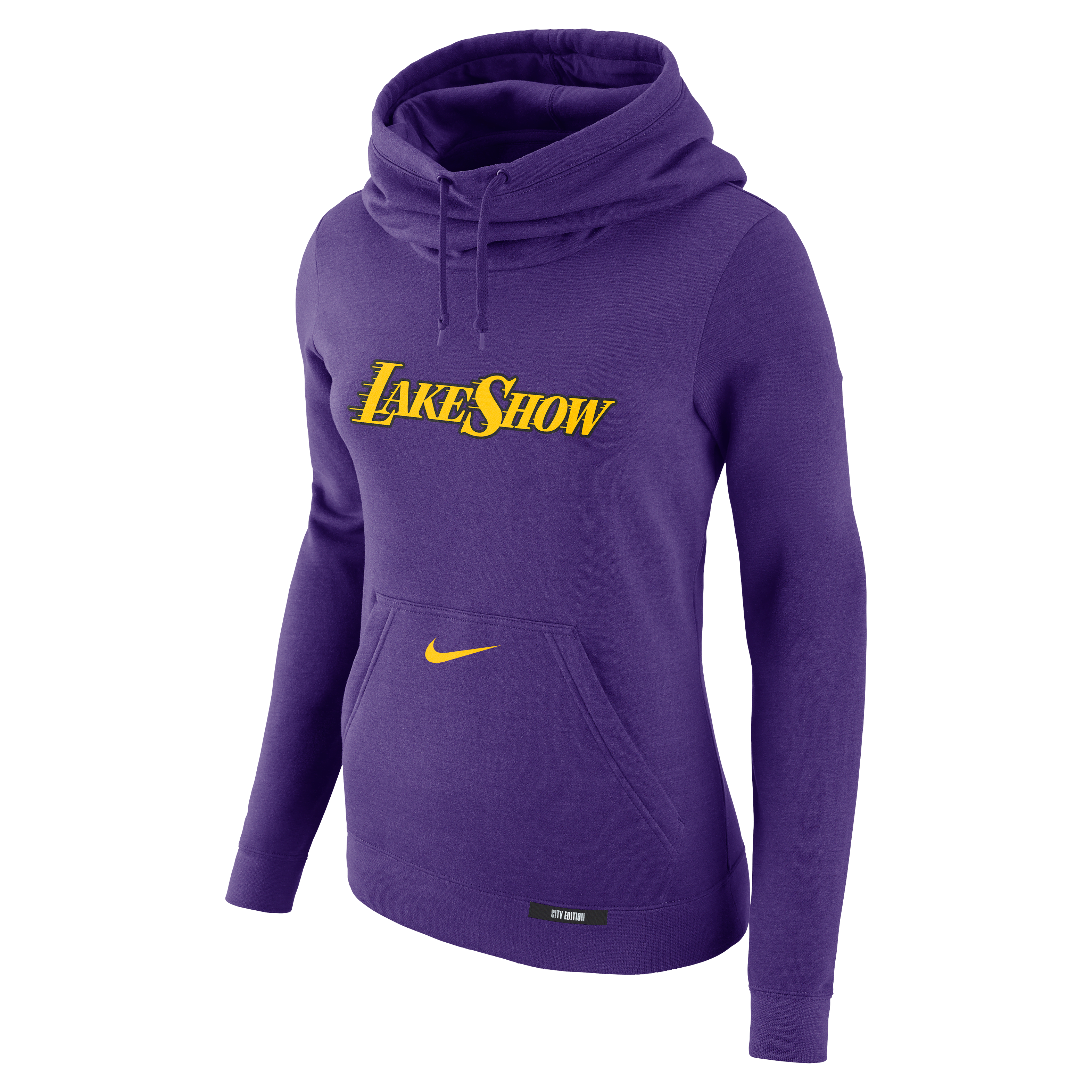 Los Angeles Lakers Club City Edition Women's Nike NBA Fleece Funnel-Neck Hoodie