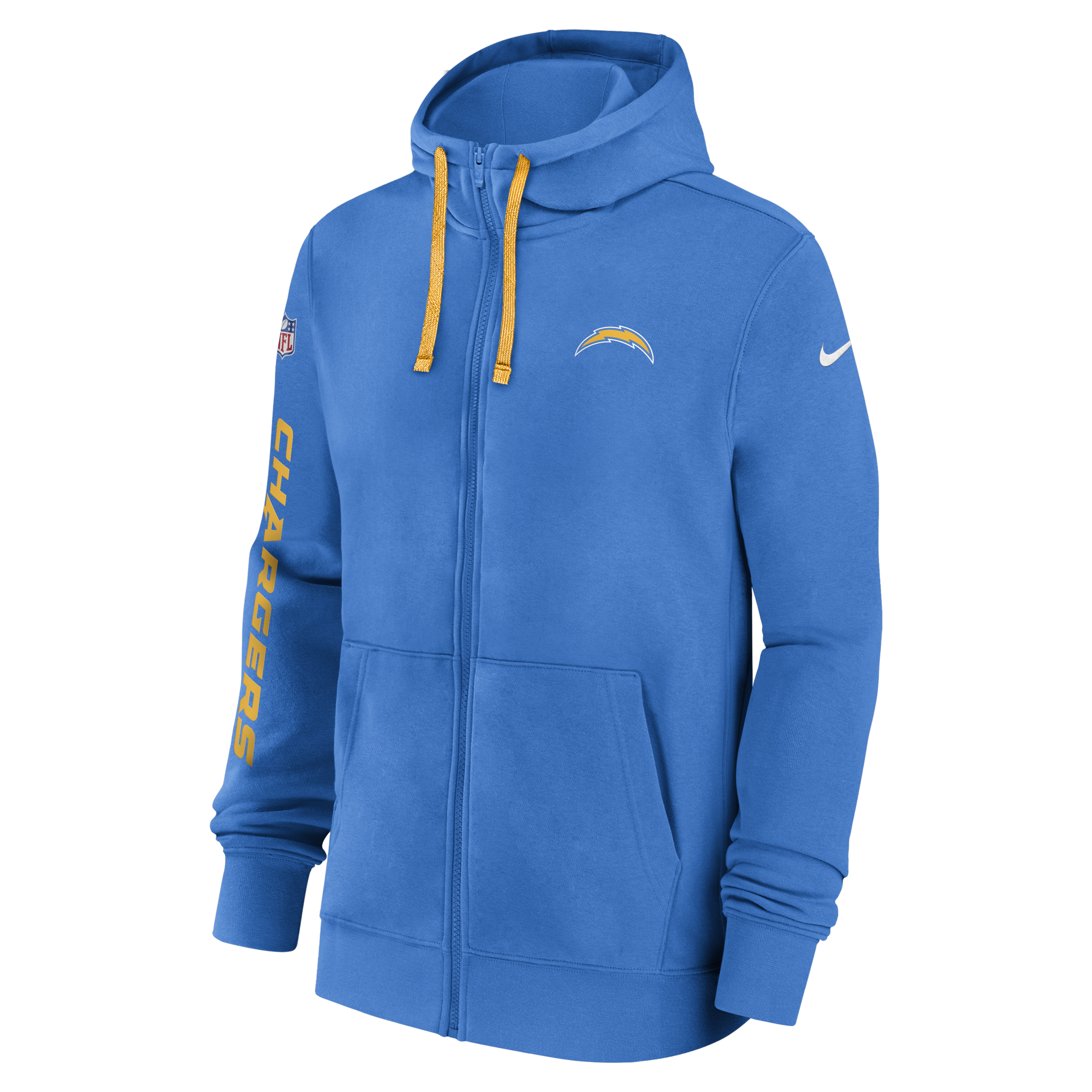 Los Angeles Chargers Sideline Team Issue Club Men's Nike Full Zip Hoodie