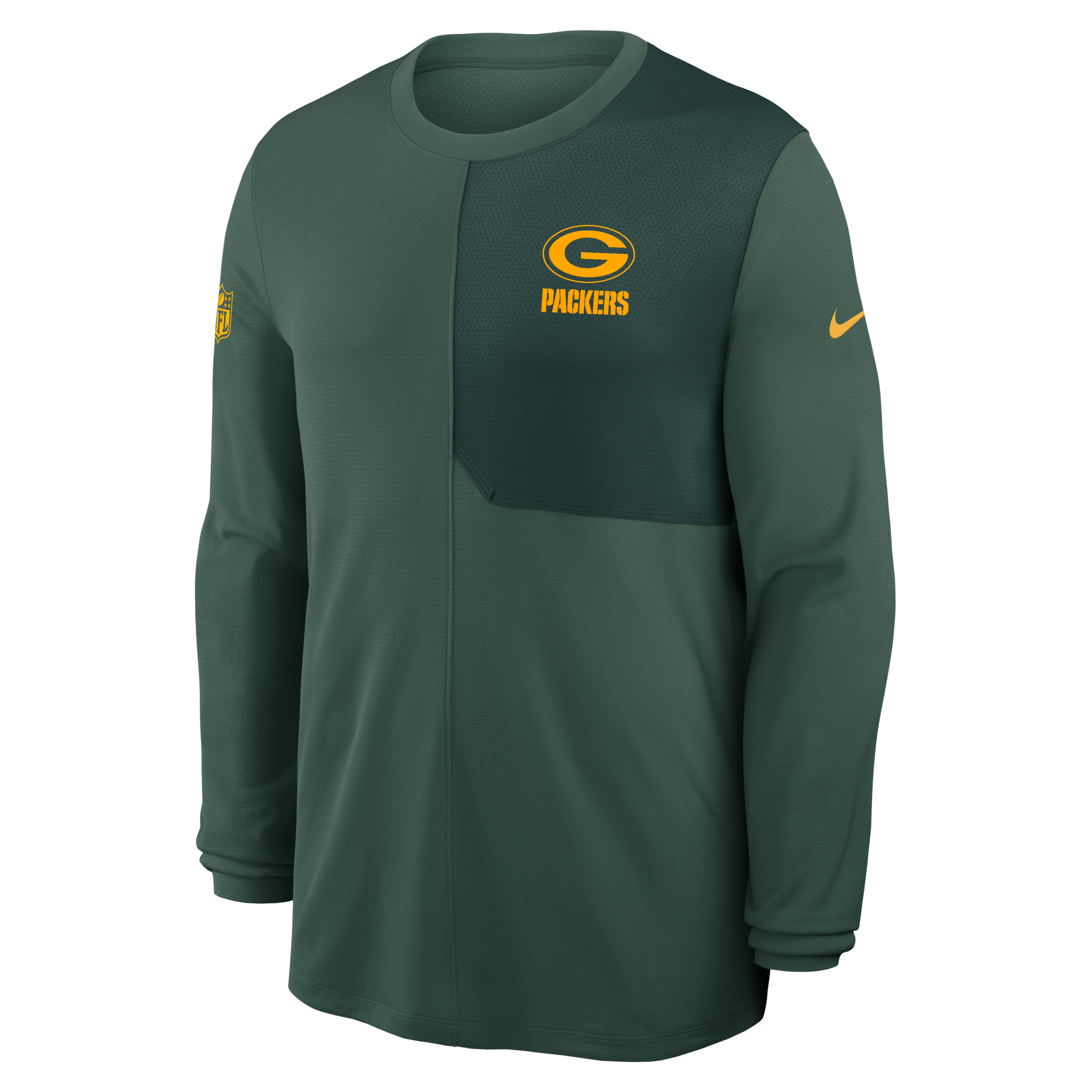Green Bay Packers Sideline Coach Men's Nike Dri-FIT NFL Long-Sleeve Top