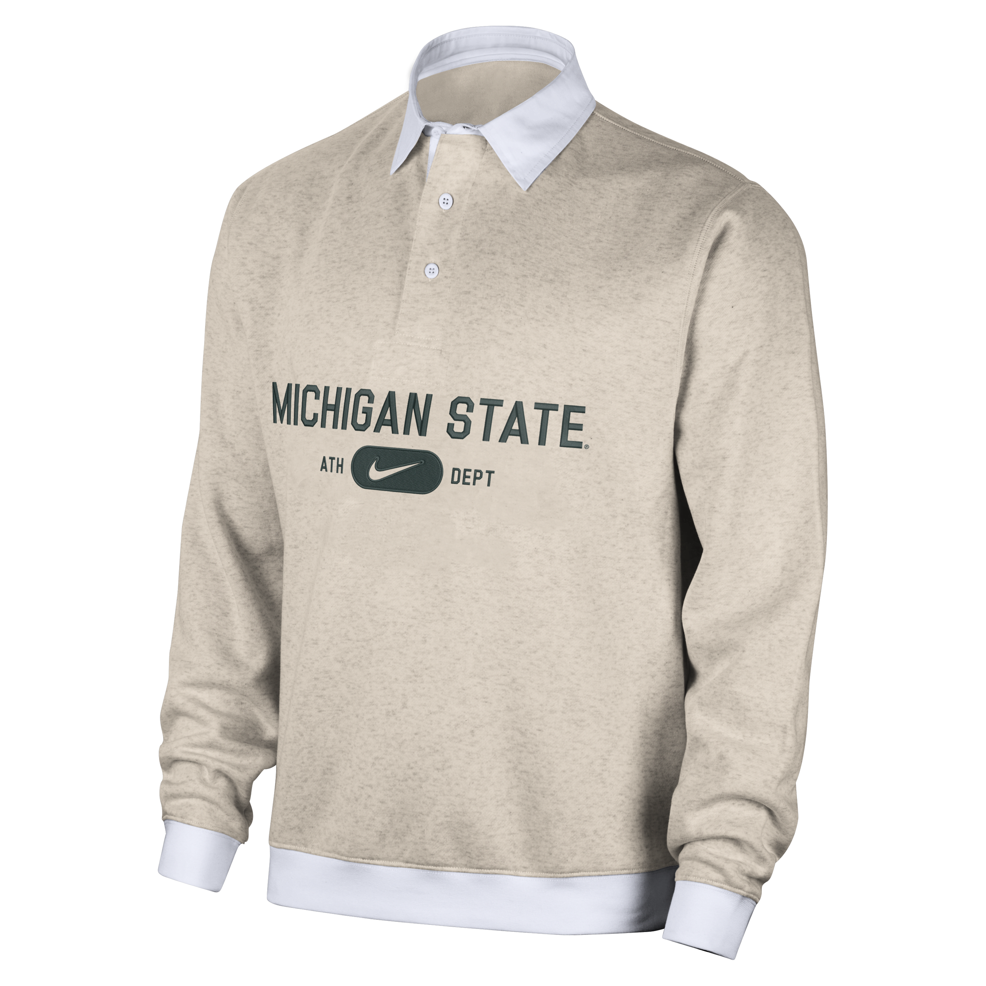 Michigan State Club Fleece Men's Nike College Long-Sleeve Polo