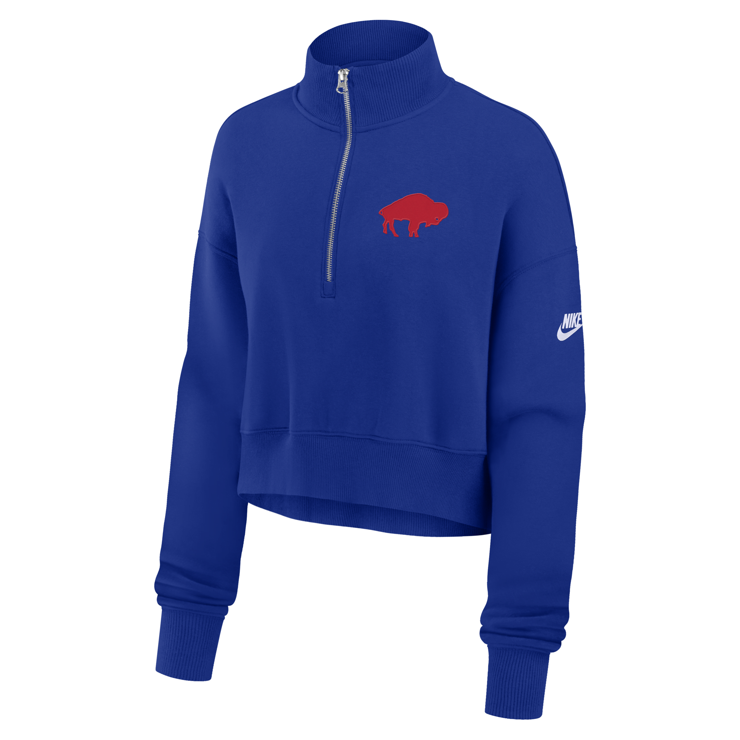 Buffalo Bills Rewind Phoenix Women's Nike NFL Cropped 1/4-Zip Crew