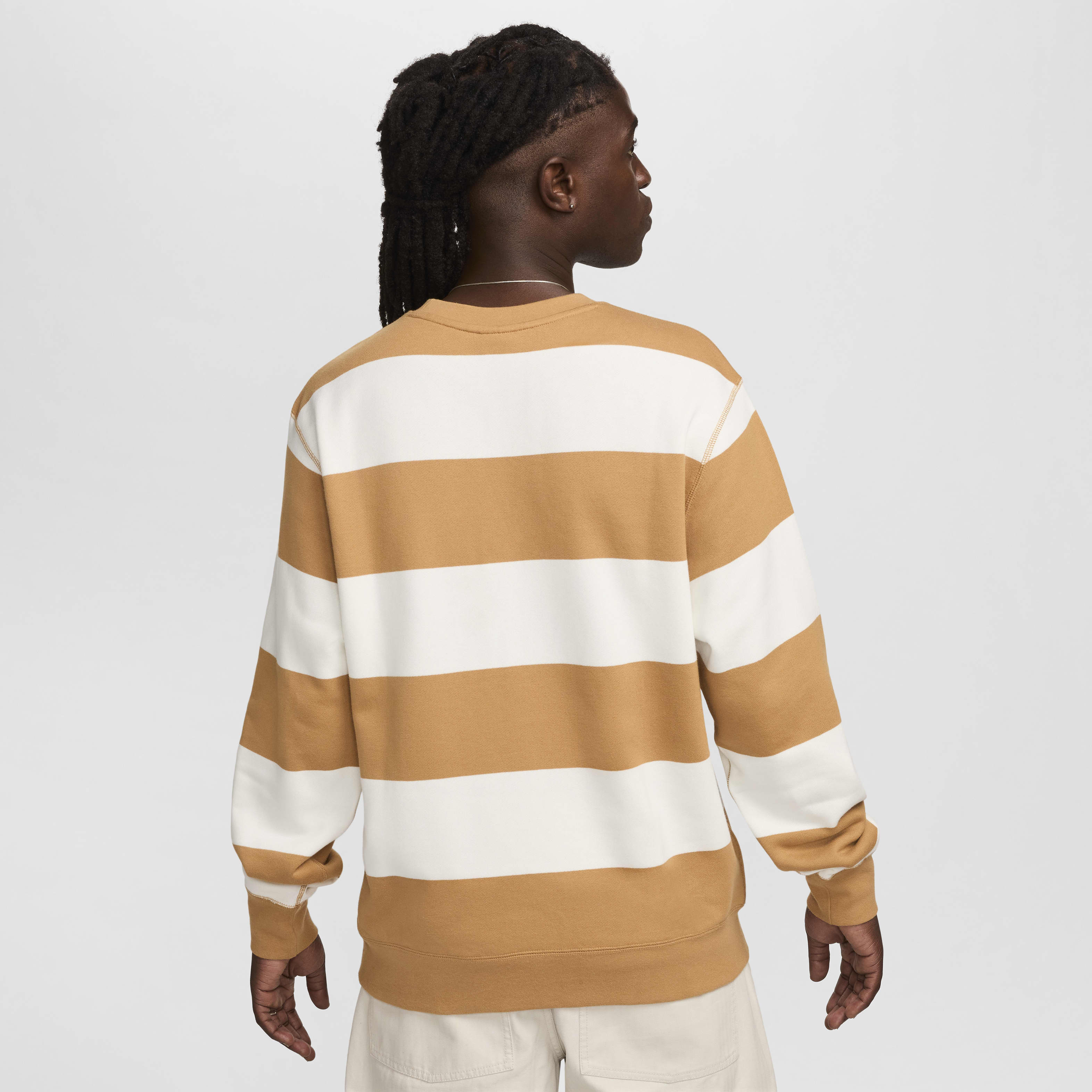 Nike Club Fleece Men's Striped Heavyweight French Terry Crew