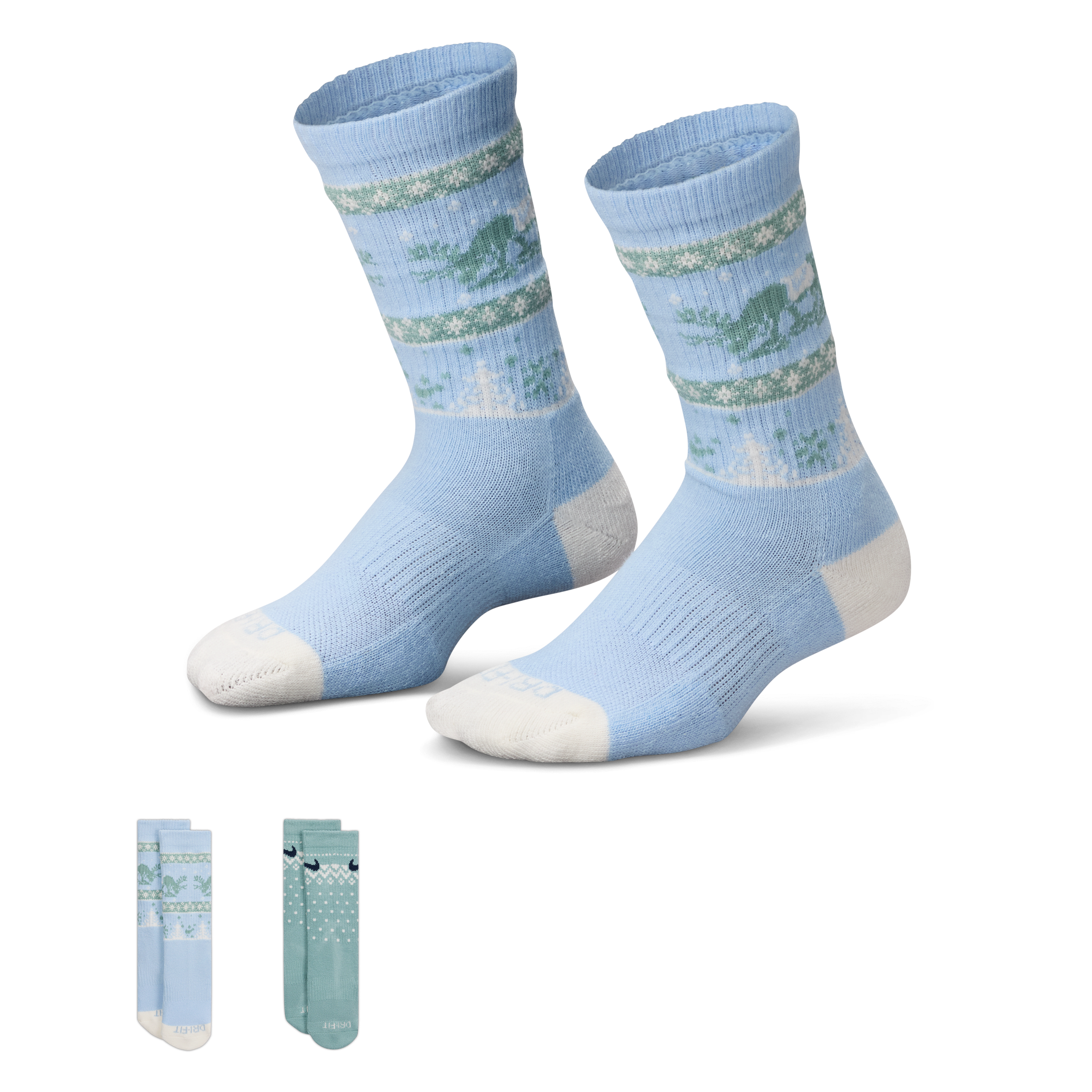 Nike Little Kids' Dri-FIT Fairisle Crew Socks (2 Pairs)