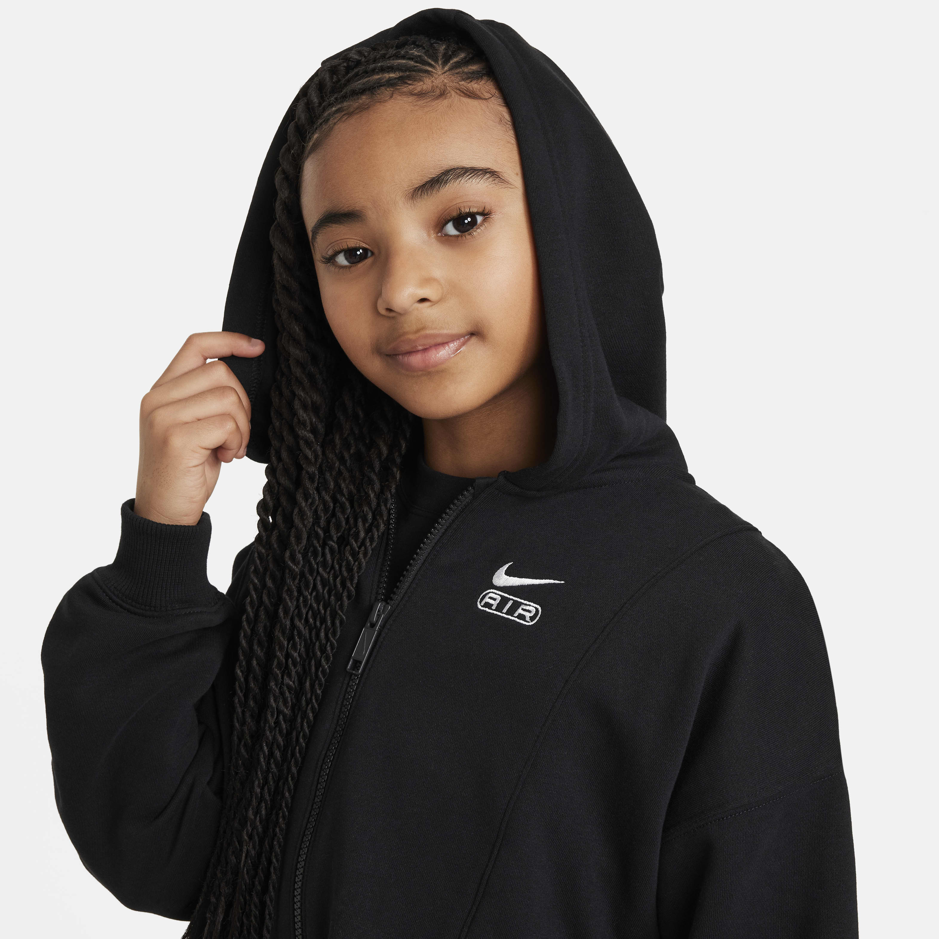 Nike Air Girls' French Terry Full-Zip Hoodie