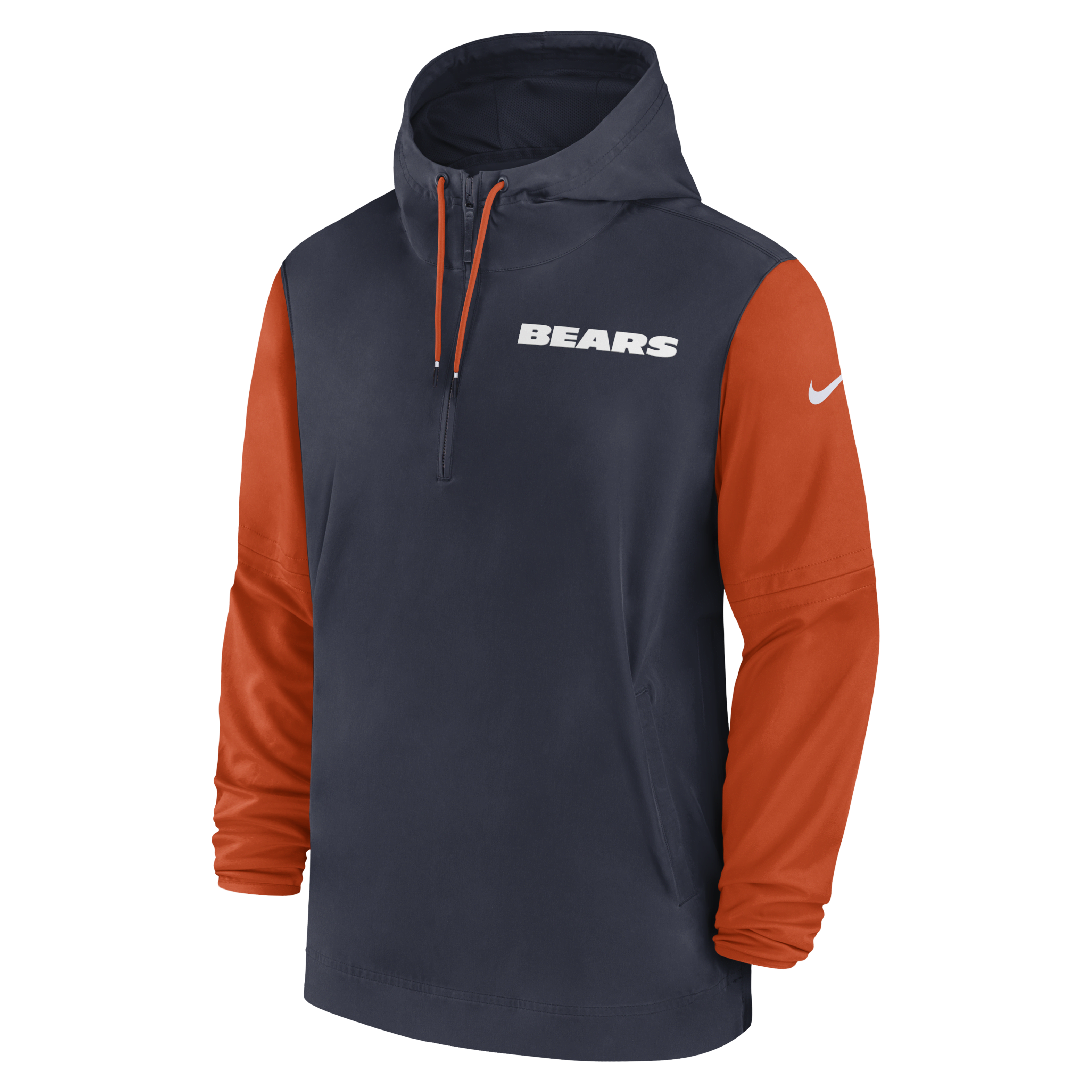 Chicago Bears Sideline Pre-Game Player Men's Nike NFL 1/2-Zip Hooded Jacket