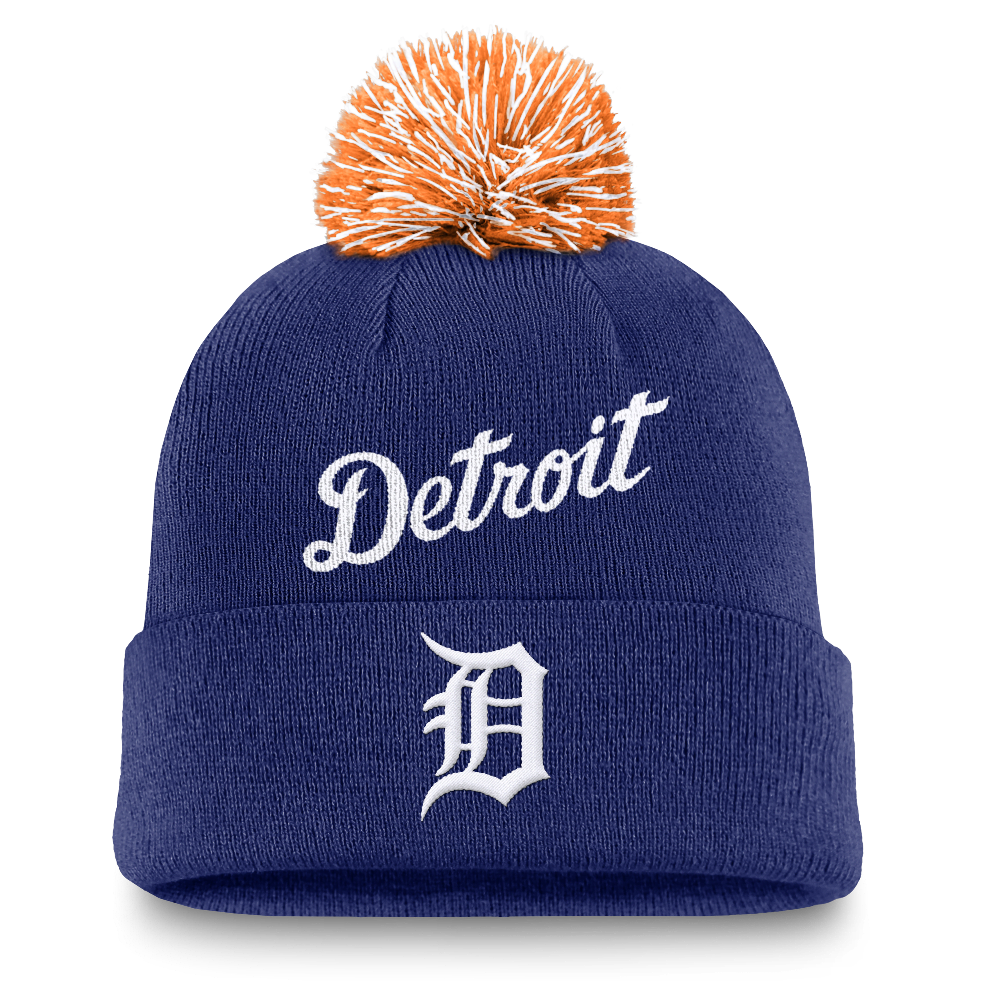 Detroit Tigers Peak Men's Nike MLB Cuffed Pom Beanie