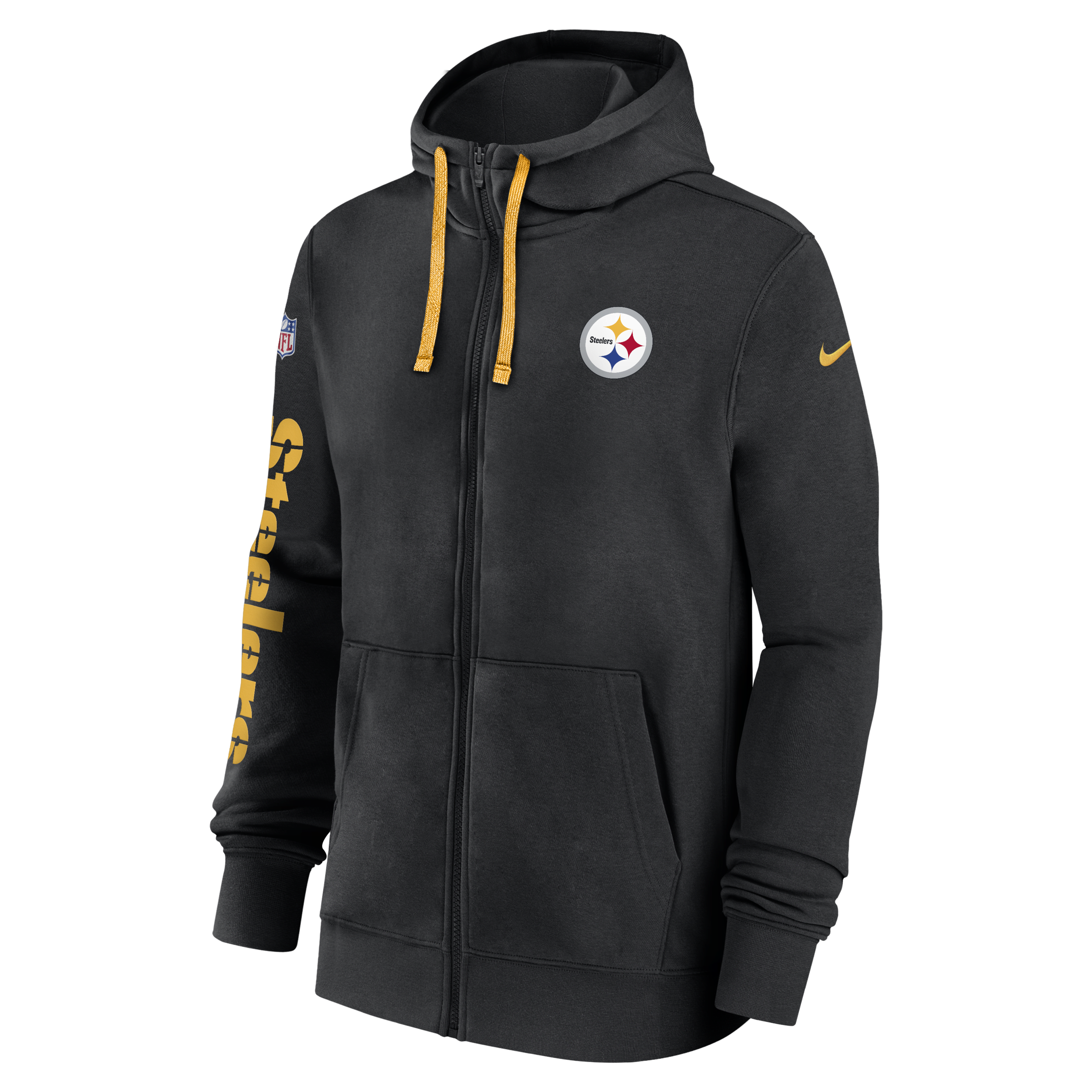 Pittsburgh Steelers Sideline Team Issue Club Men's Nike Full Zip Hoodie