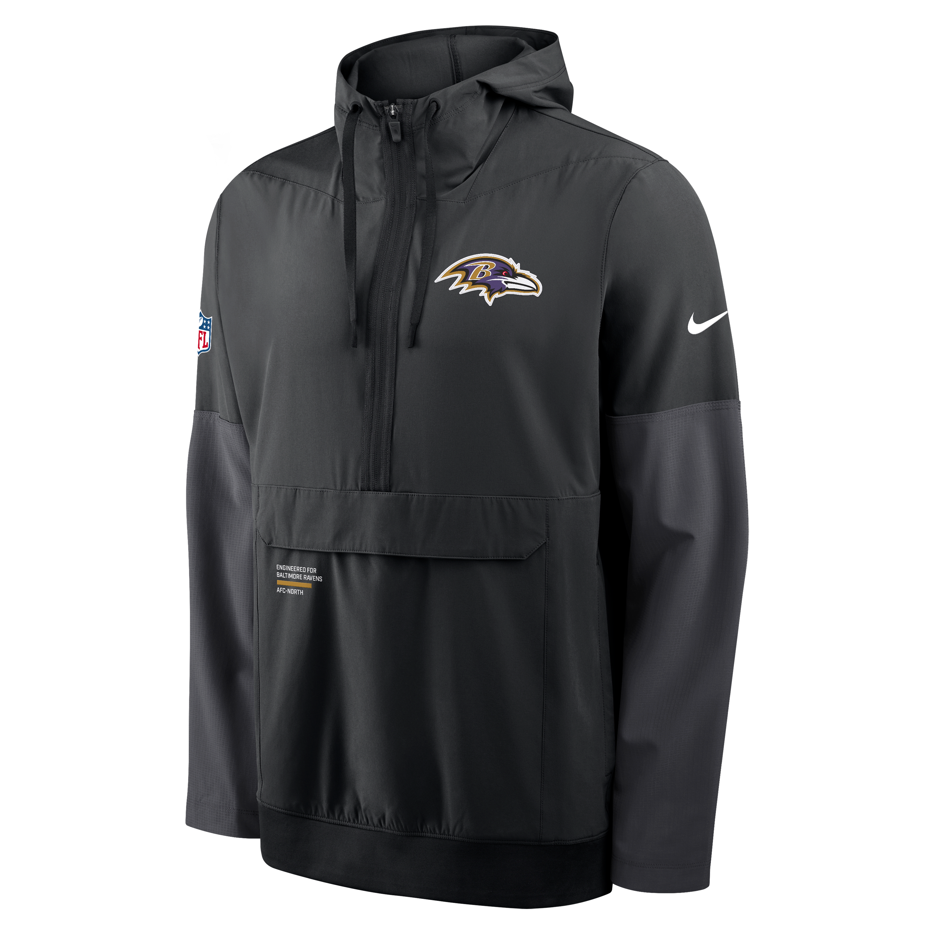 Baltimore Ravens Well Rounded Anorak Men's Nike NFL 1/2-Zip Hooded Jacket