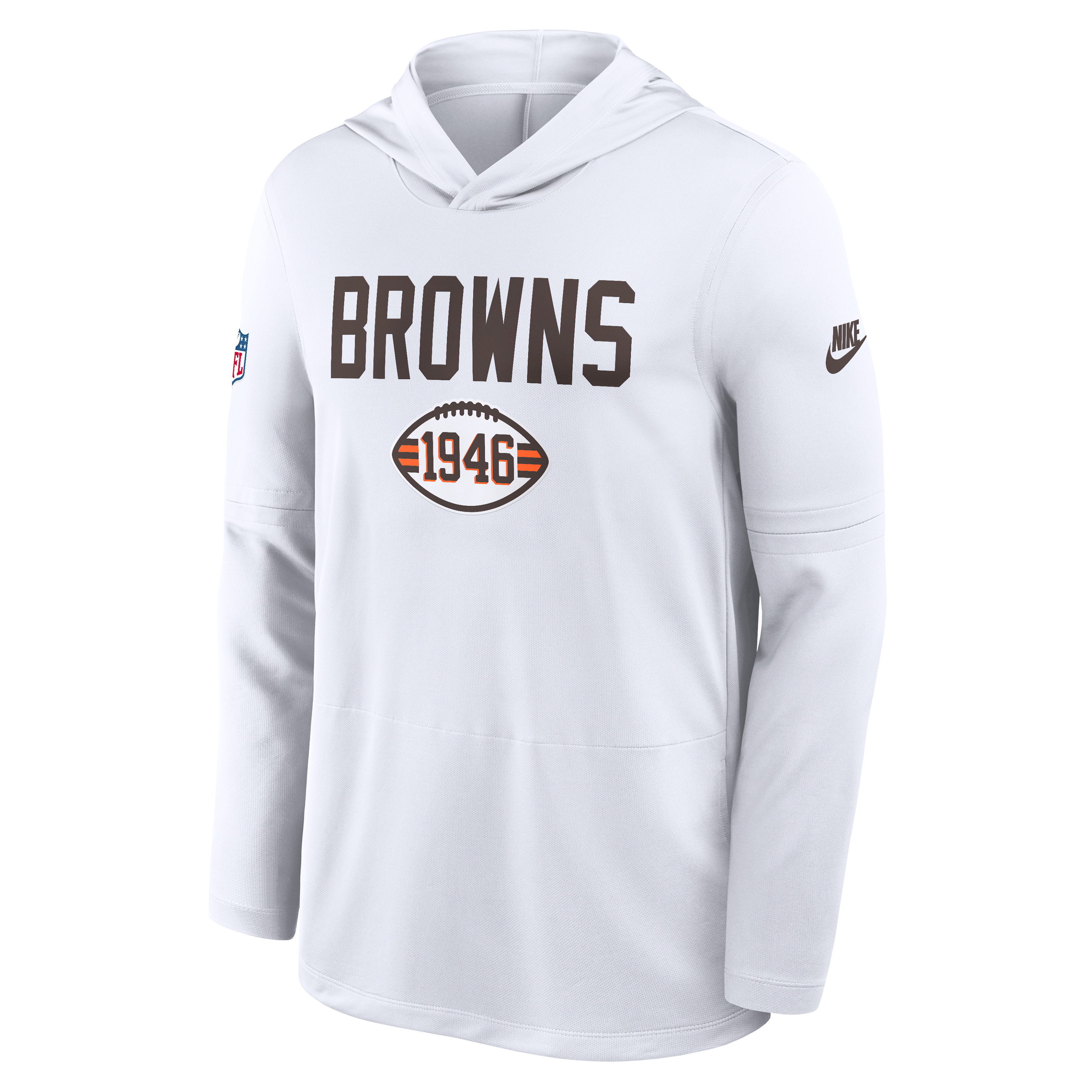Cleveland Browns Pass Accuracy Men's Nike Dri-FIT NFL Long-Sleeve Hooded Top