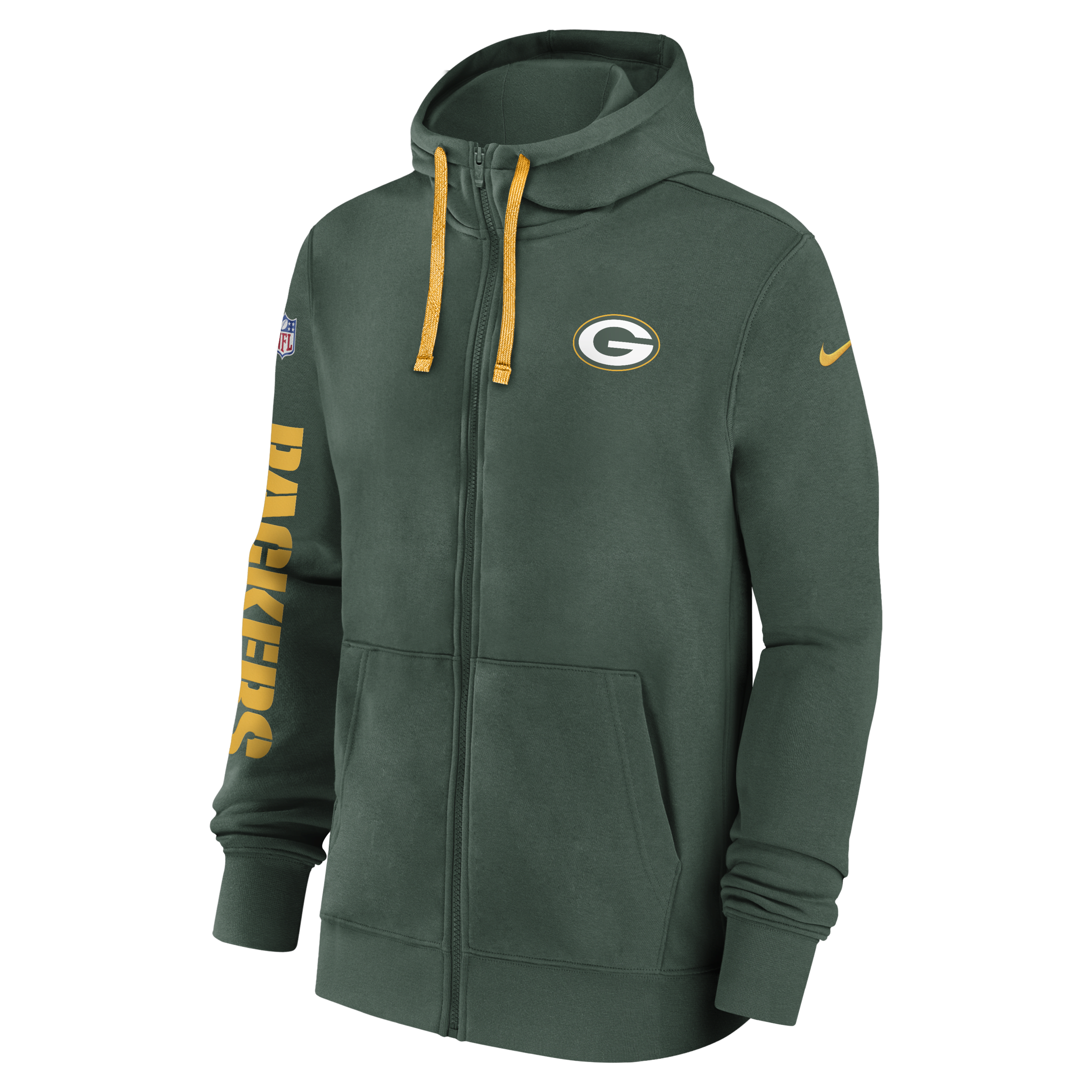 Green Bay Packers Sideline Team Issue Club Men's Nike Full Zip Hoodie