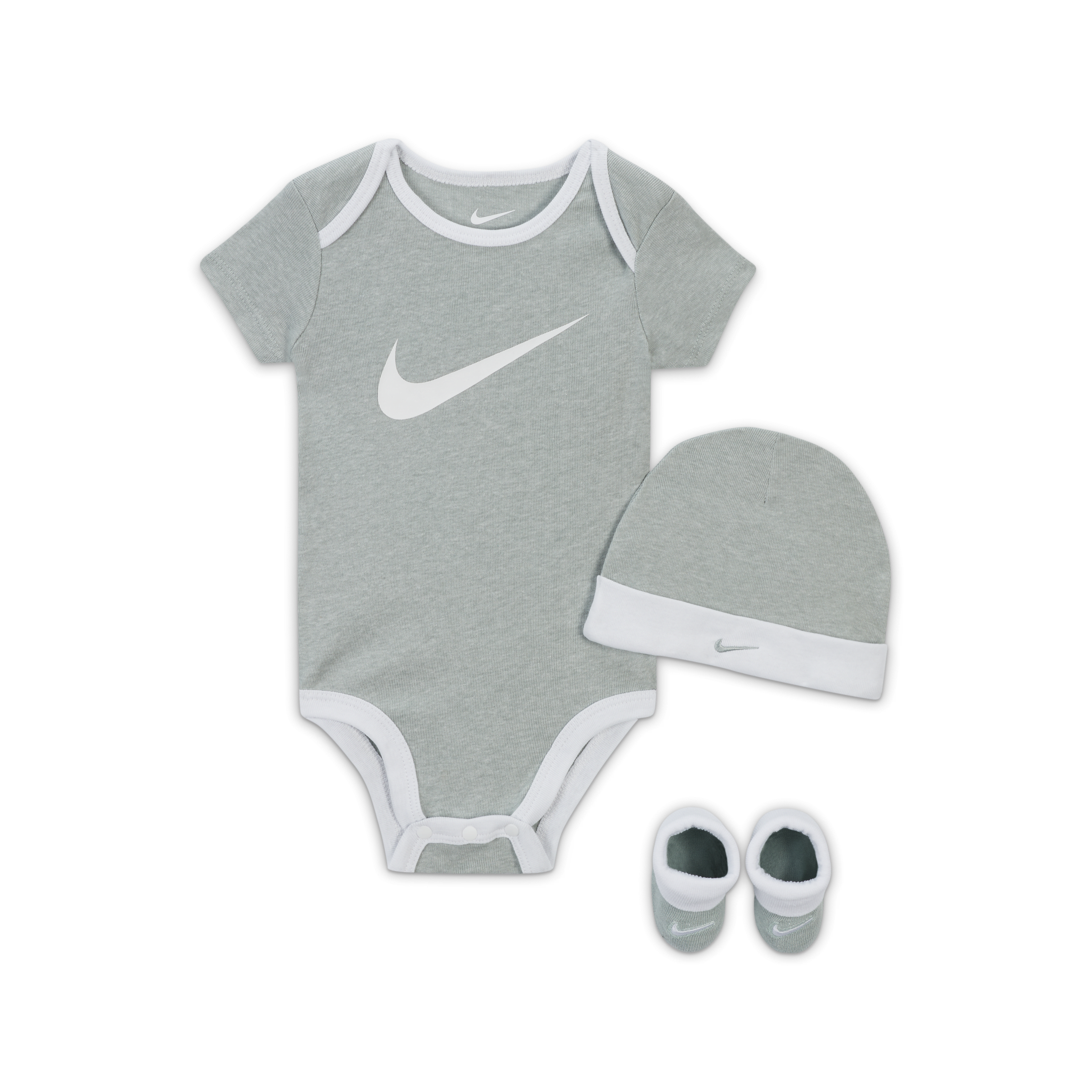 Nike Baby (0-6M) Bodysuit, Hat and Booties Box Set