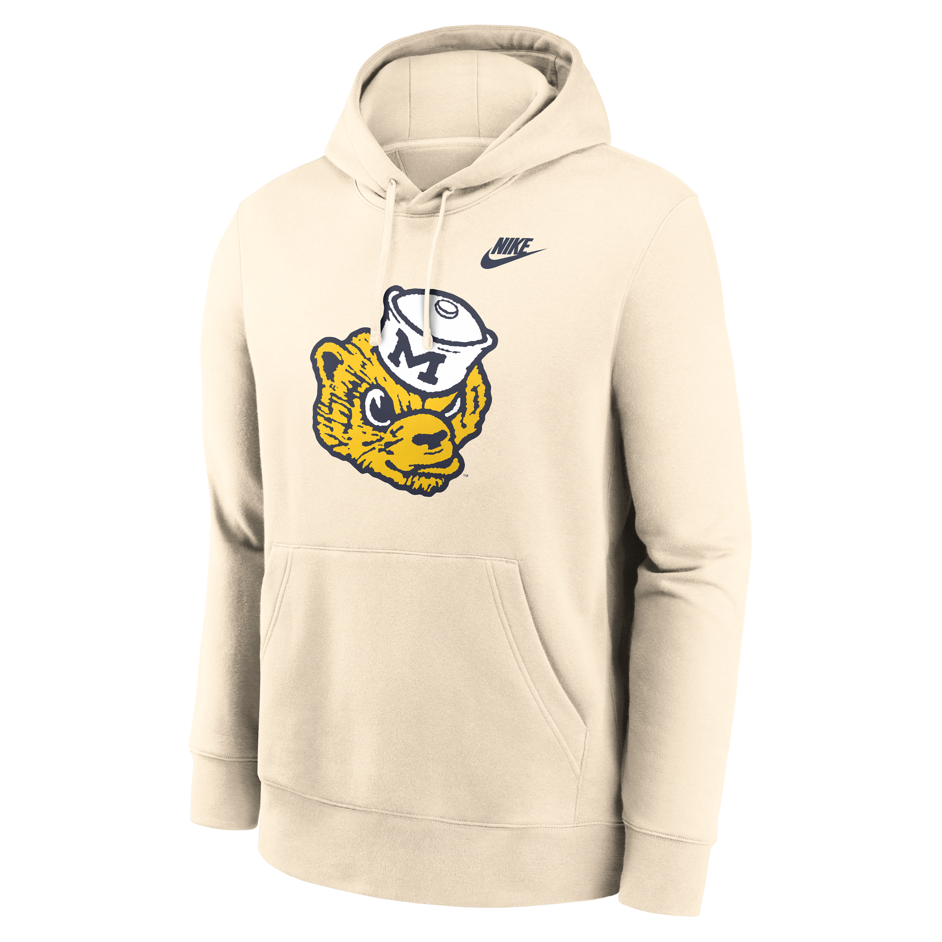 Michigan Wolverines Natural Vault Logo Men's Nike College Pullover Hoodie