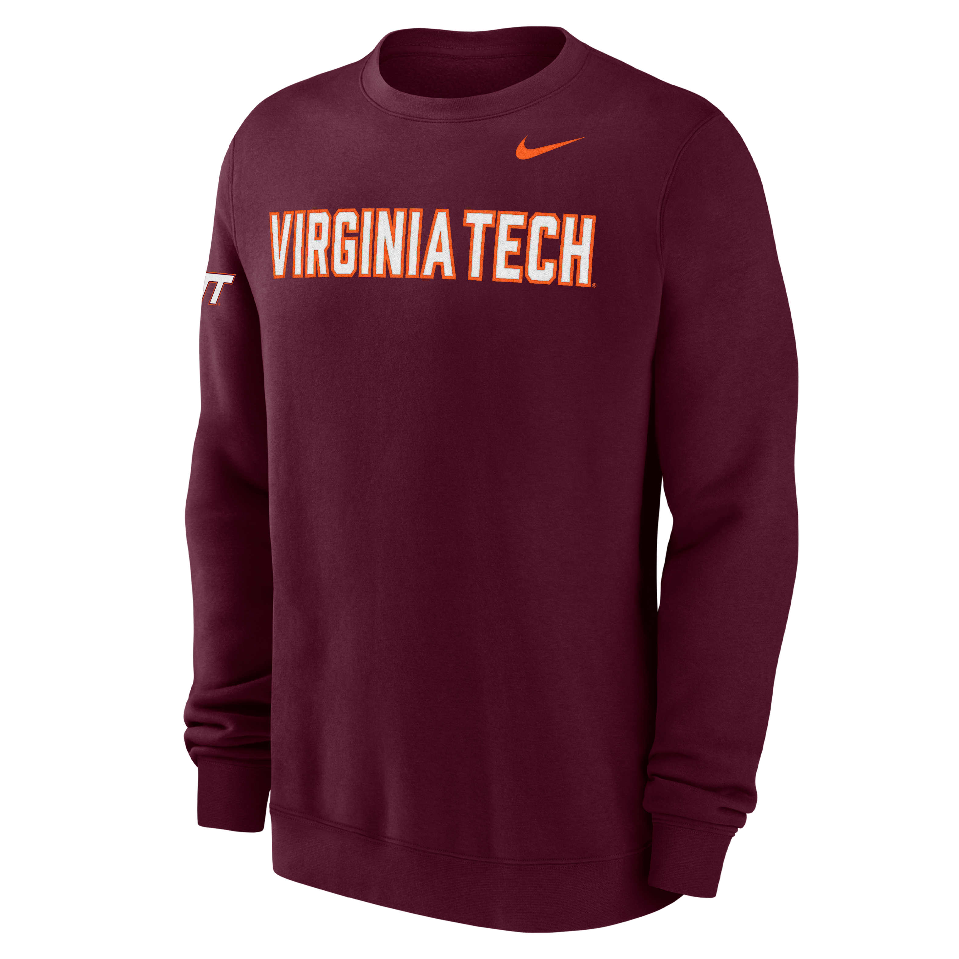 Virginia Tech Club Fleece Men's Nike College Crew-Neck Sweatshirt
