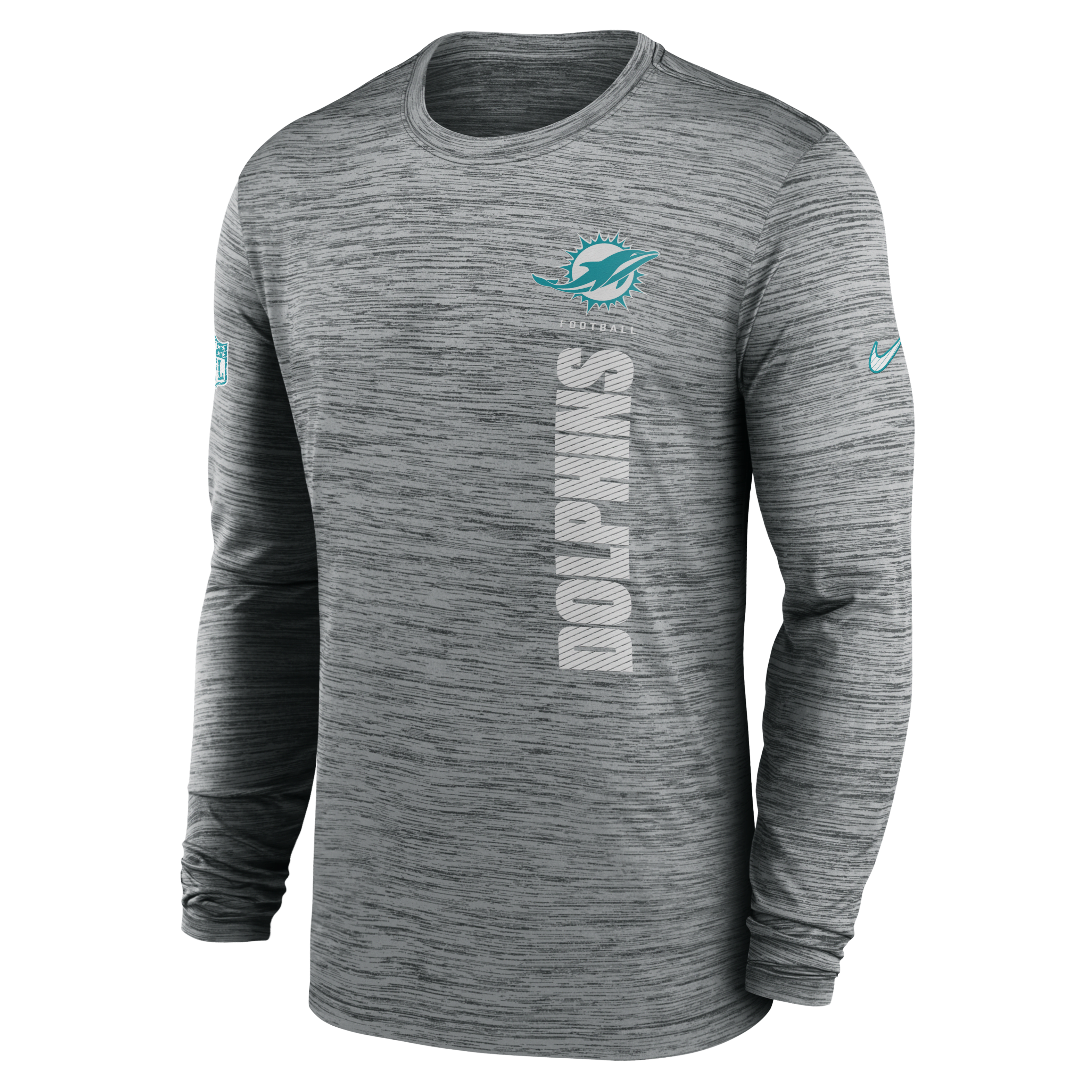 Miami Dolphins Sideline Velocity Men's Nike Dri-FIT NFL Long-Sleeve T-Shirt