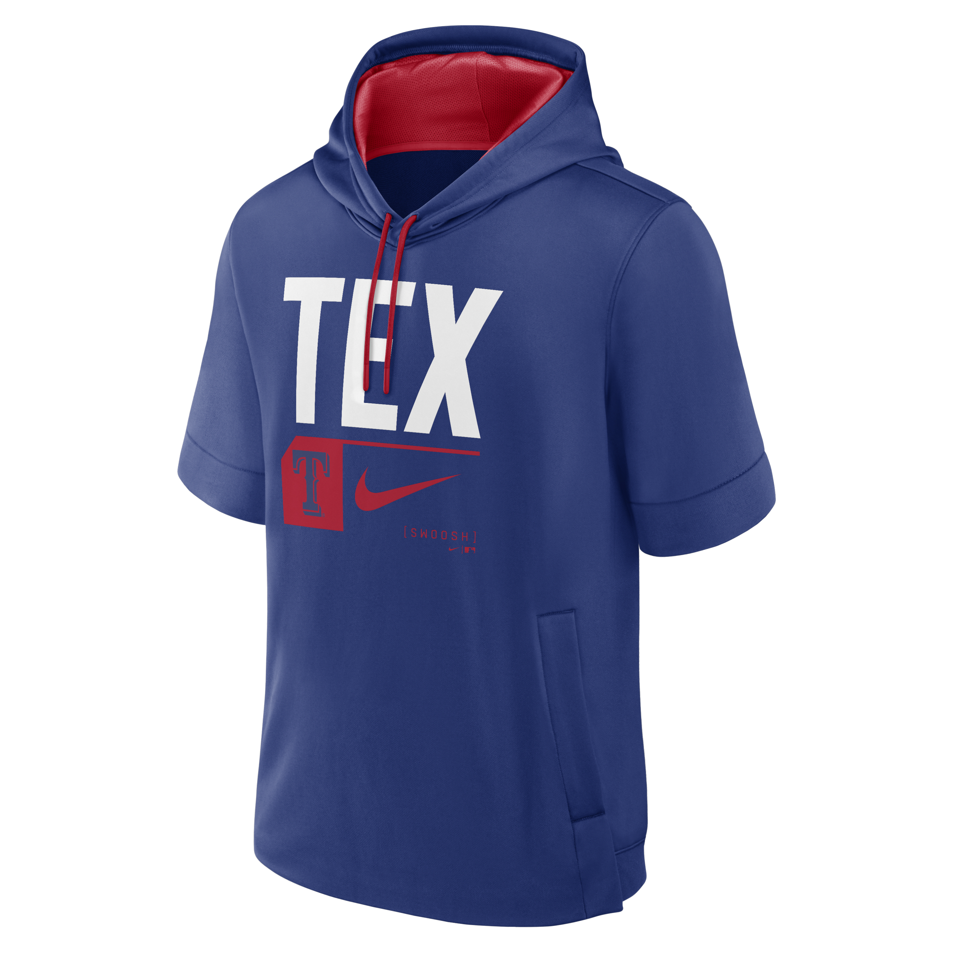 Texas Rangers Tri Code Lockup Men's Nike MLB Short-Sleeve Pullover Hoodie