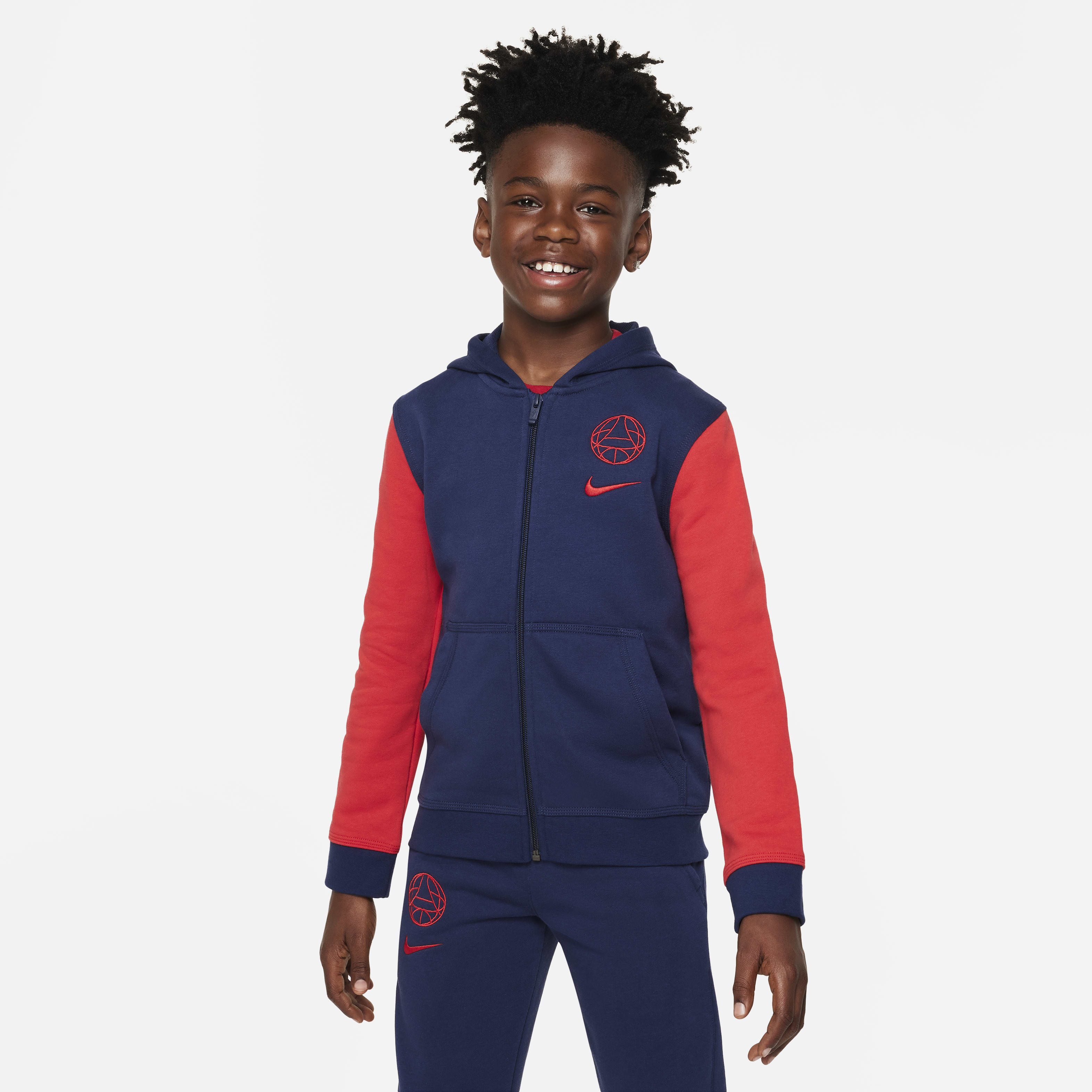 Paris Saint-Germain Club Big Kids' (Boys') Nike Soccer Full-Zip French Terry Hoodie