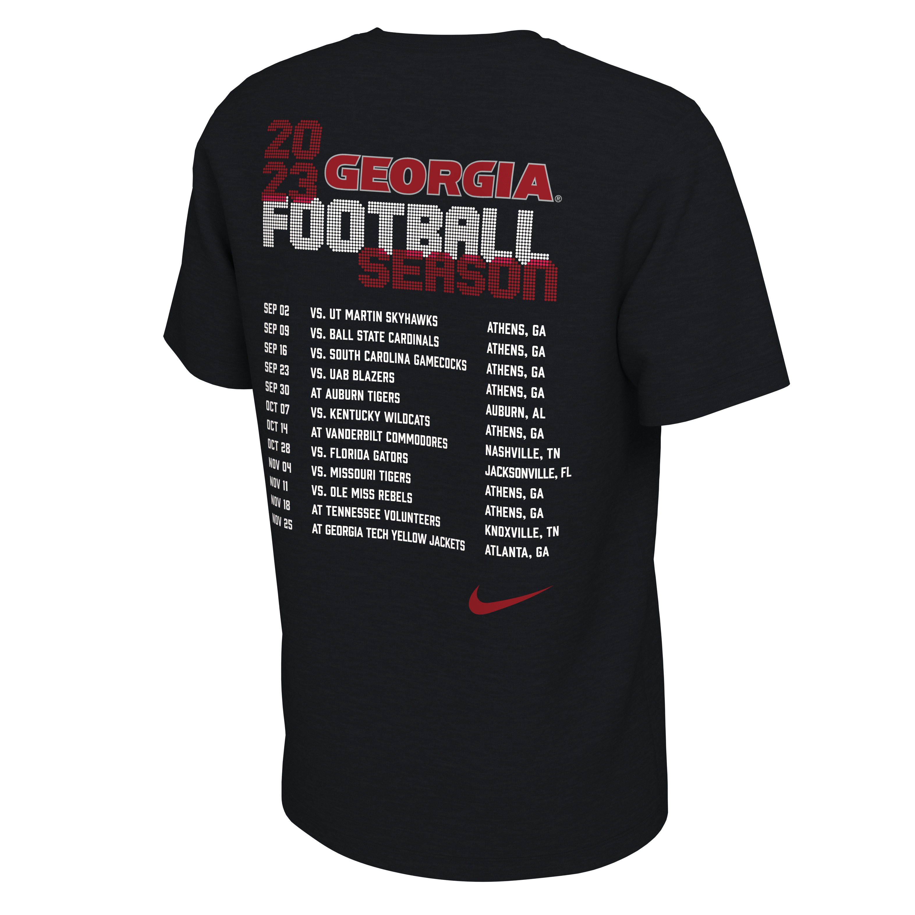 Georgia Schedule Men's Nike College T-Shirt