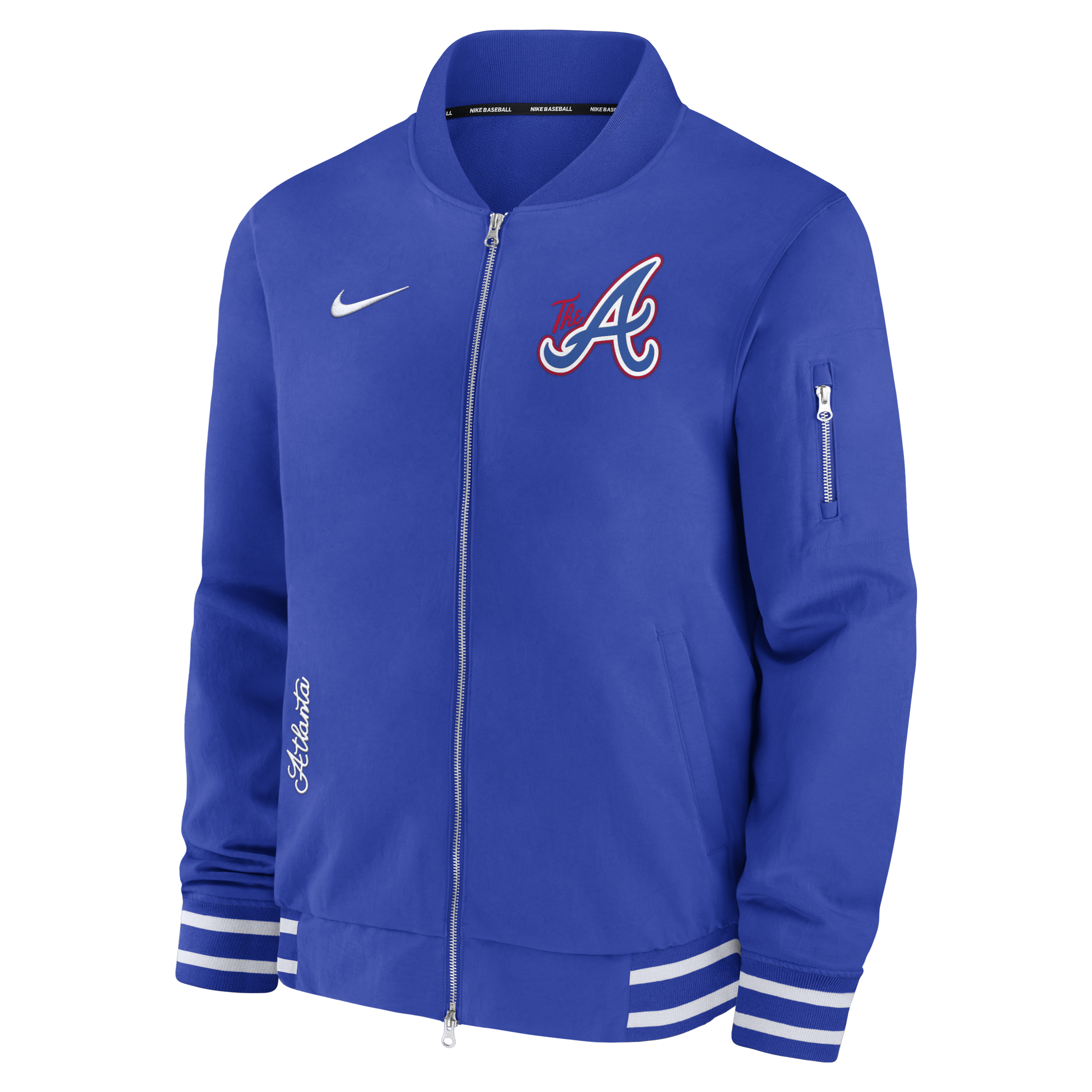 Atlanta Braves Authentic Collection City Connect Game Time Men's Nike MLB Full-Zip Bomber Jacket