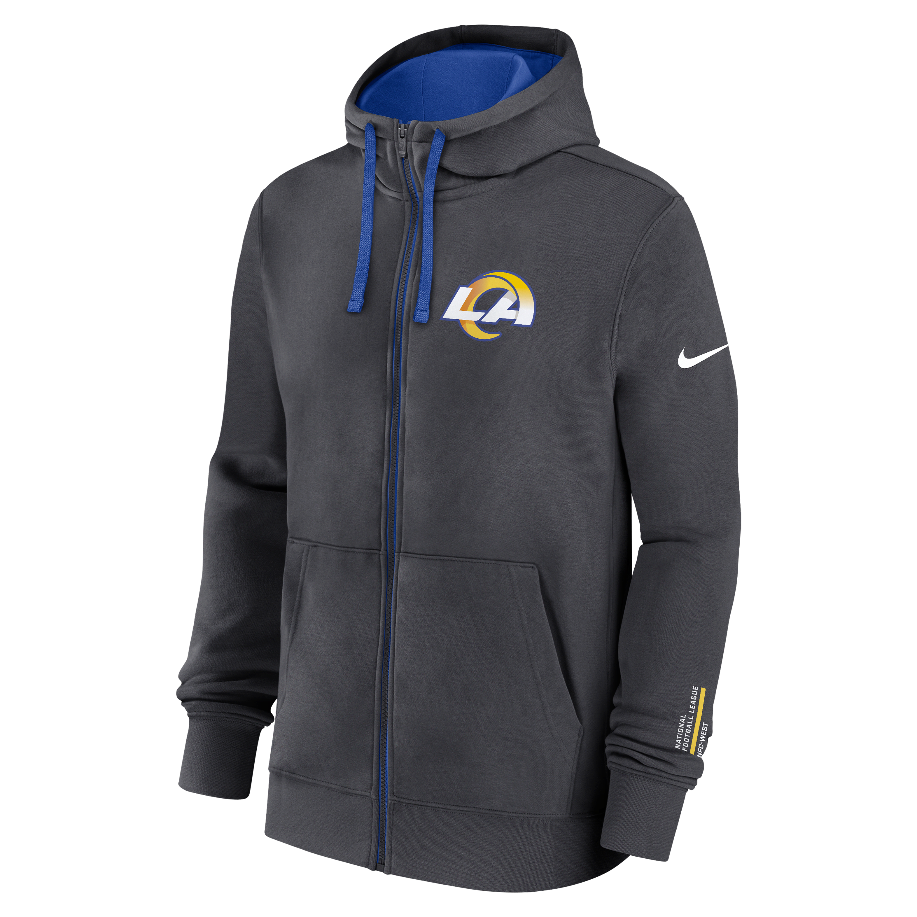 Los Angeles Rams Playbook Page Club Men's Nike NFL Full-Zip Hoodie