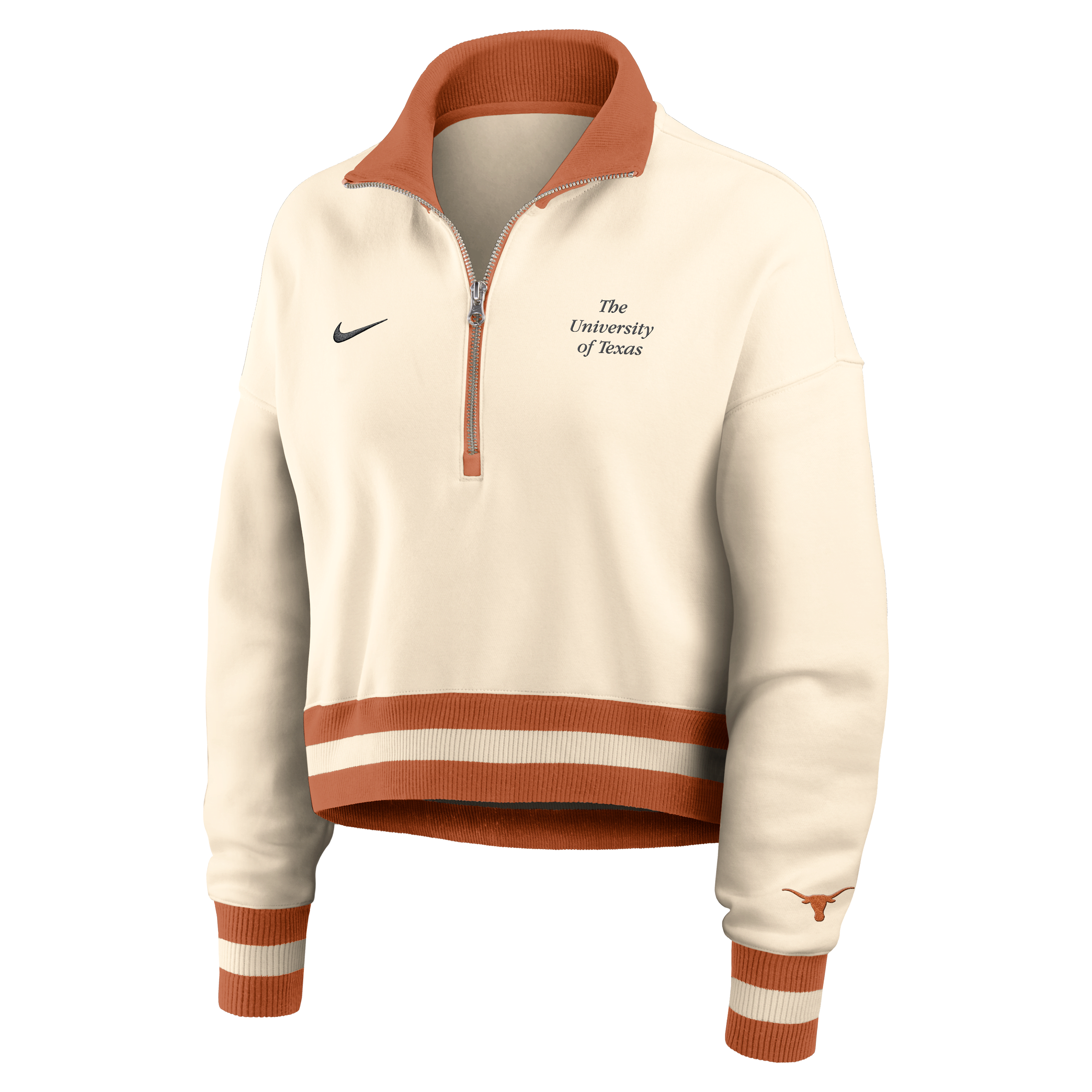 Texas Legacy Women's Nike College Cropped 1/4-Zip Crew