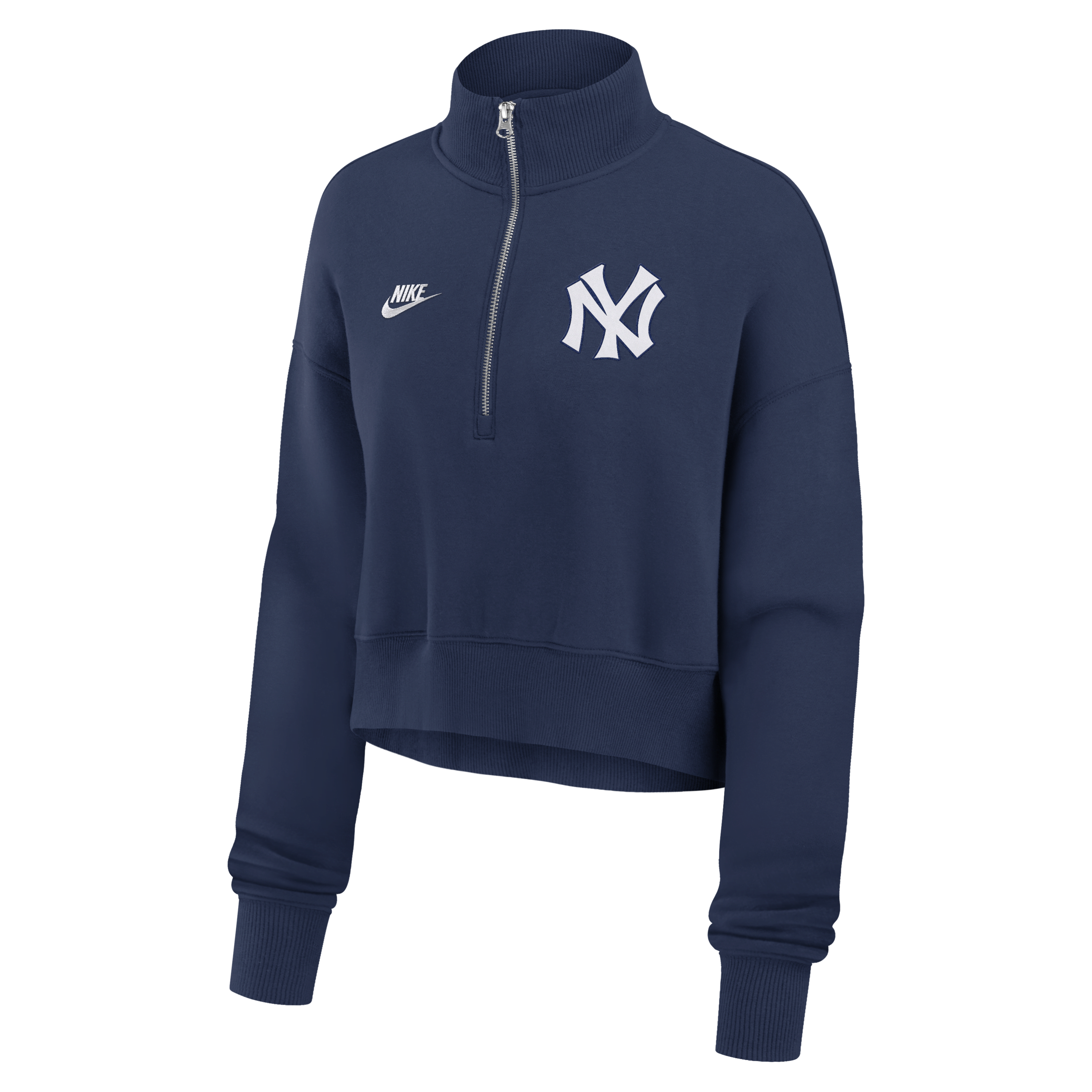 New York Yankees Cooperstown Phoenix Women's Nike MLB Cropped 1/2-Zip Crew