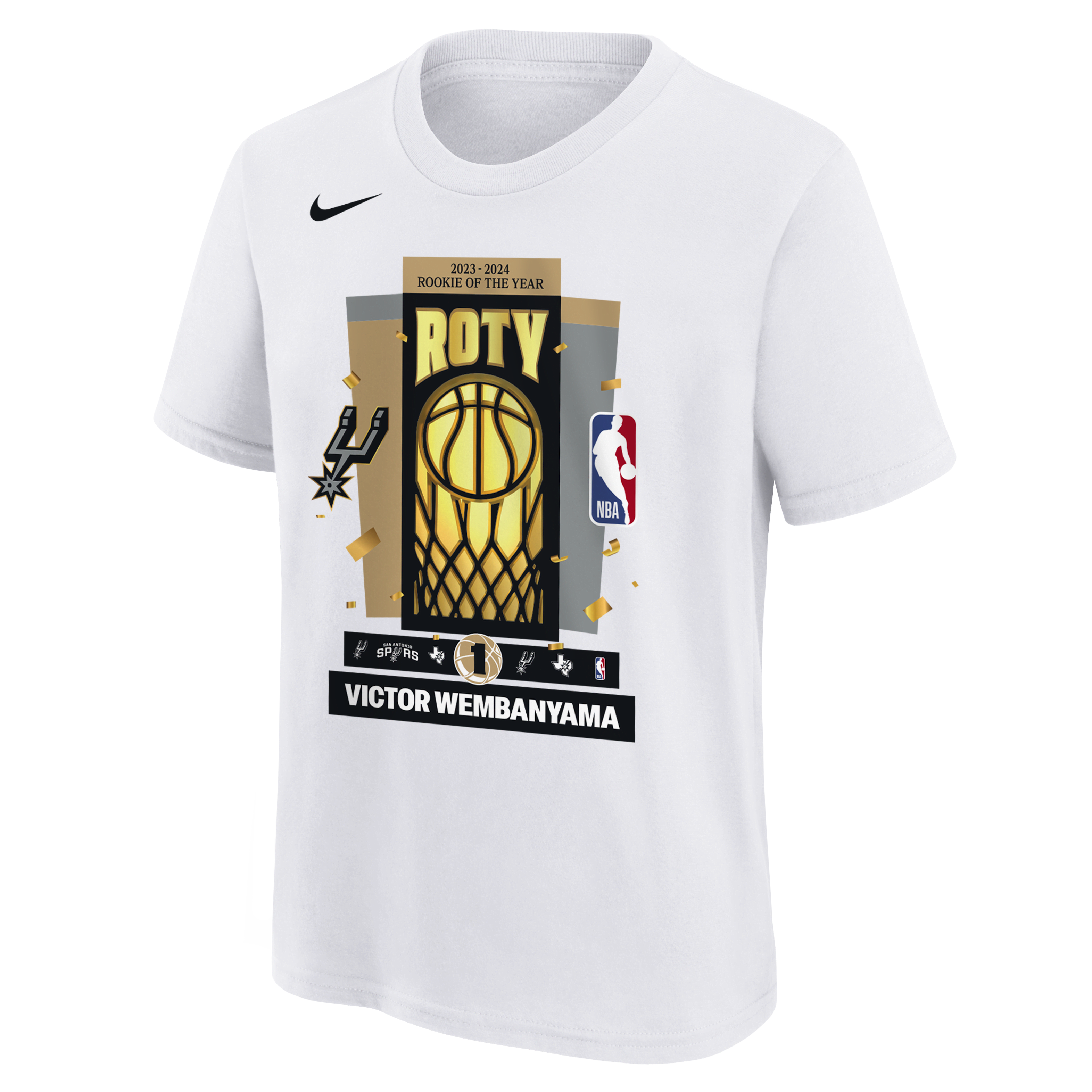 Victor Wembanyama San Antonio Spurs Big Kids' Nike NBA 2024 Rookie of the Year T-Shirt