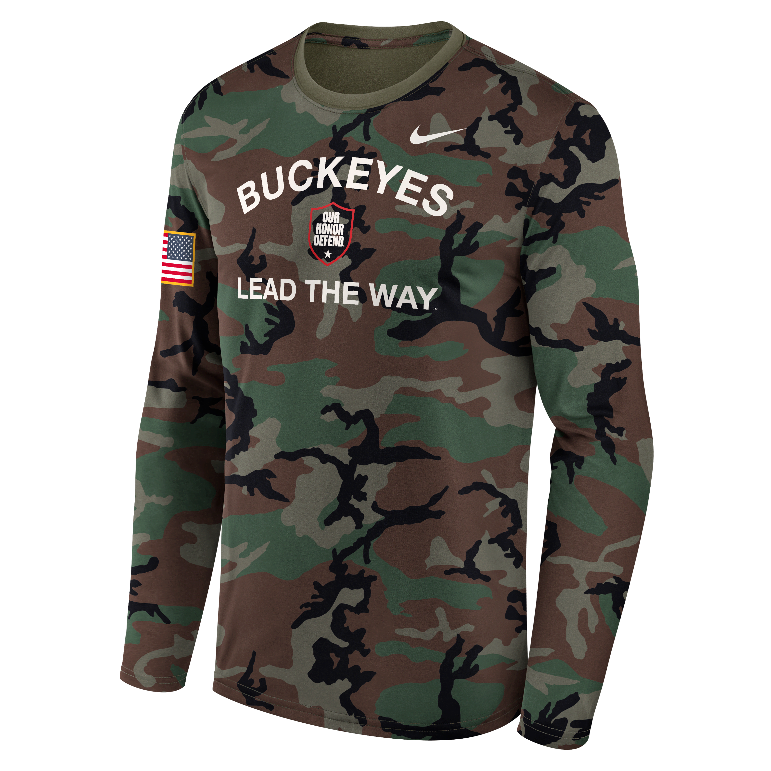 Ohio State 2025 Military Appreciation Legend Men's Nike Dri-FIT College Long-Sleeve T-Shirt