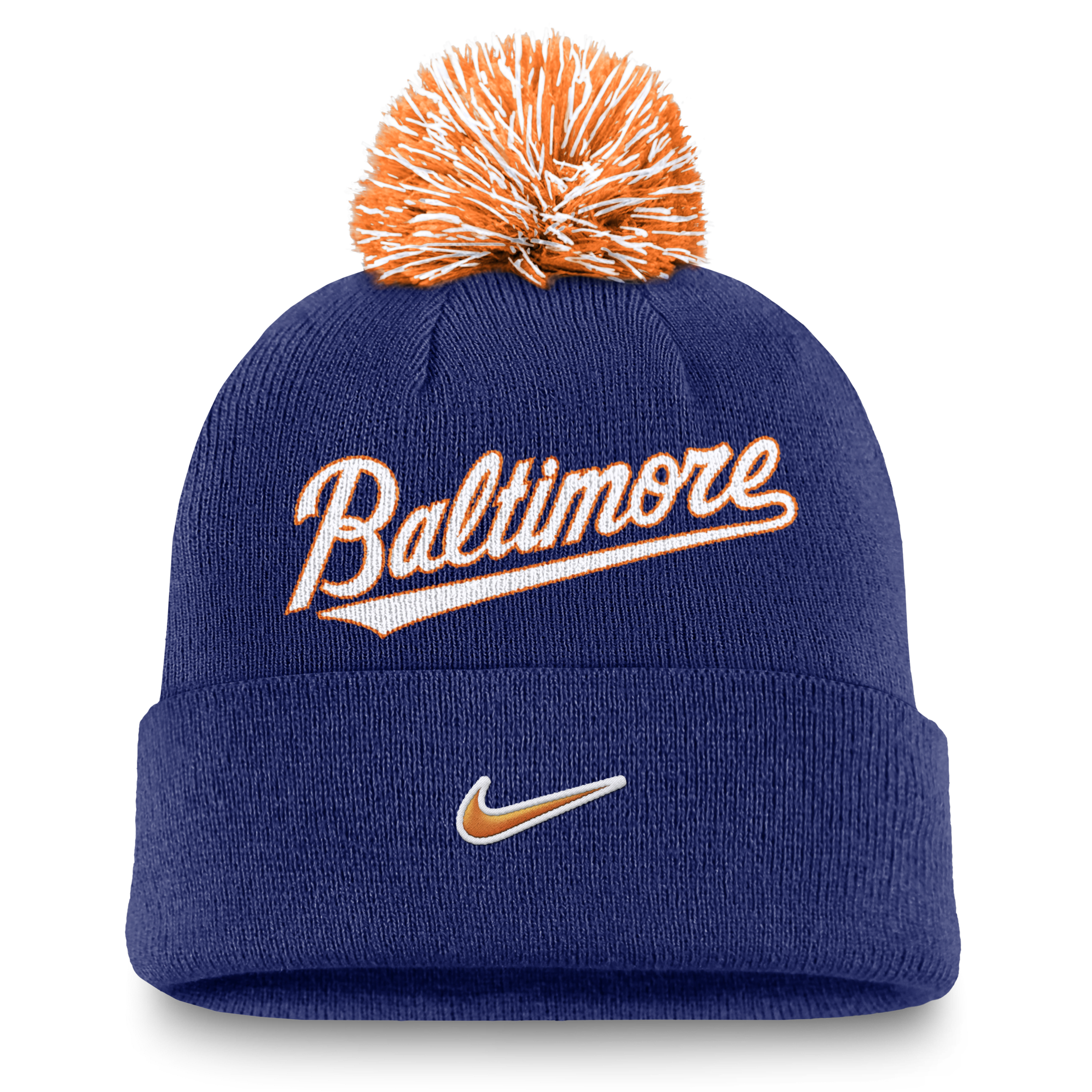 Baltimore Orioles Peak Men's Nike MLB Cuffed Pom Beanie