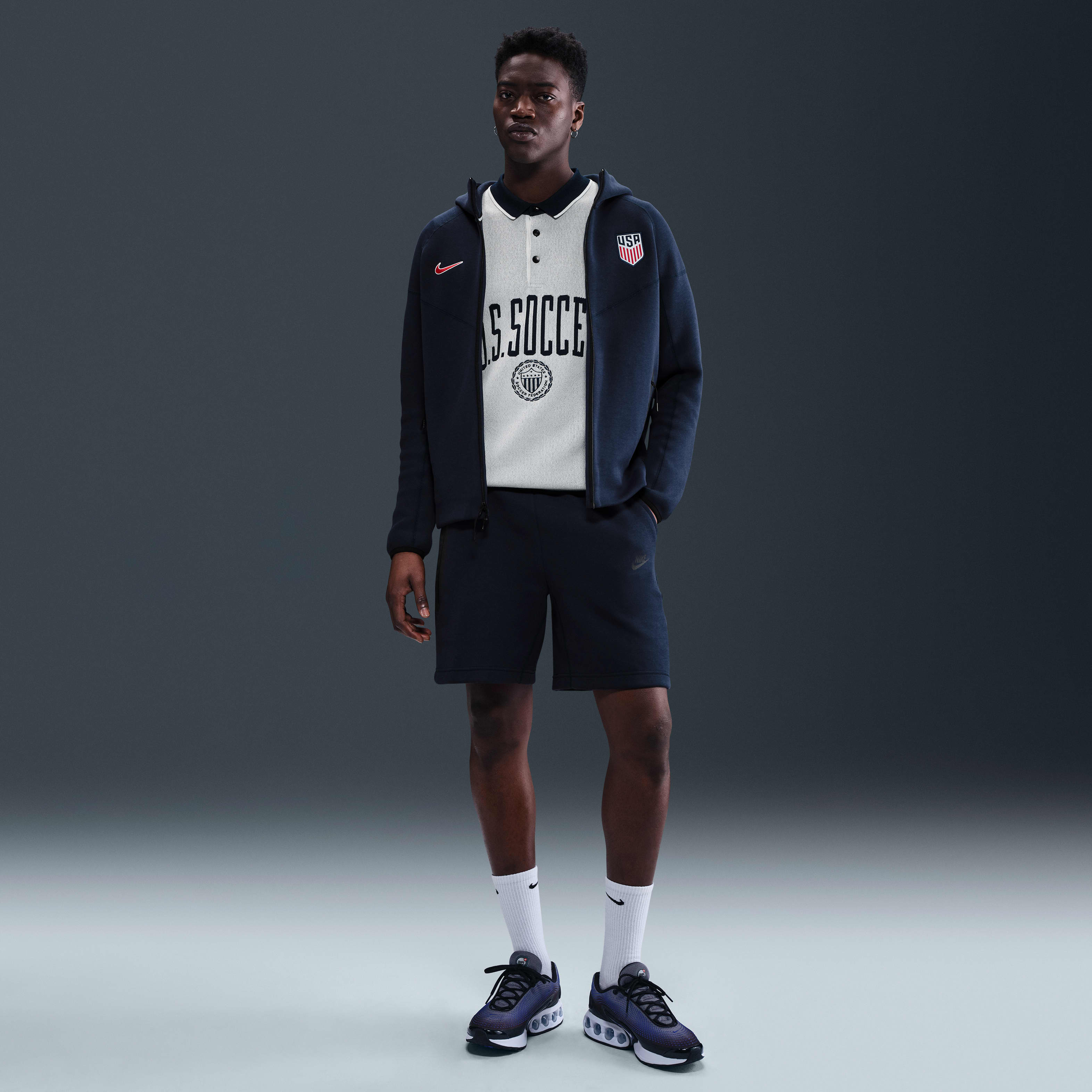USMNT Tech Windrunner Men's Nike Soccer Fleece Full-Zip Hoodie