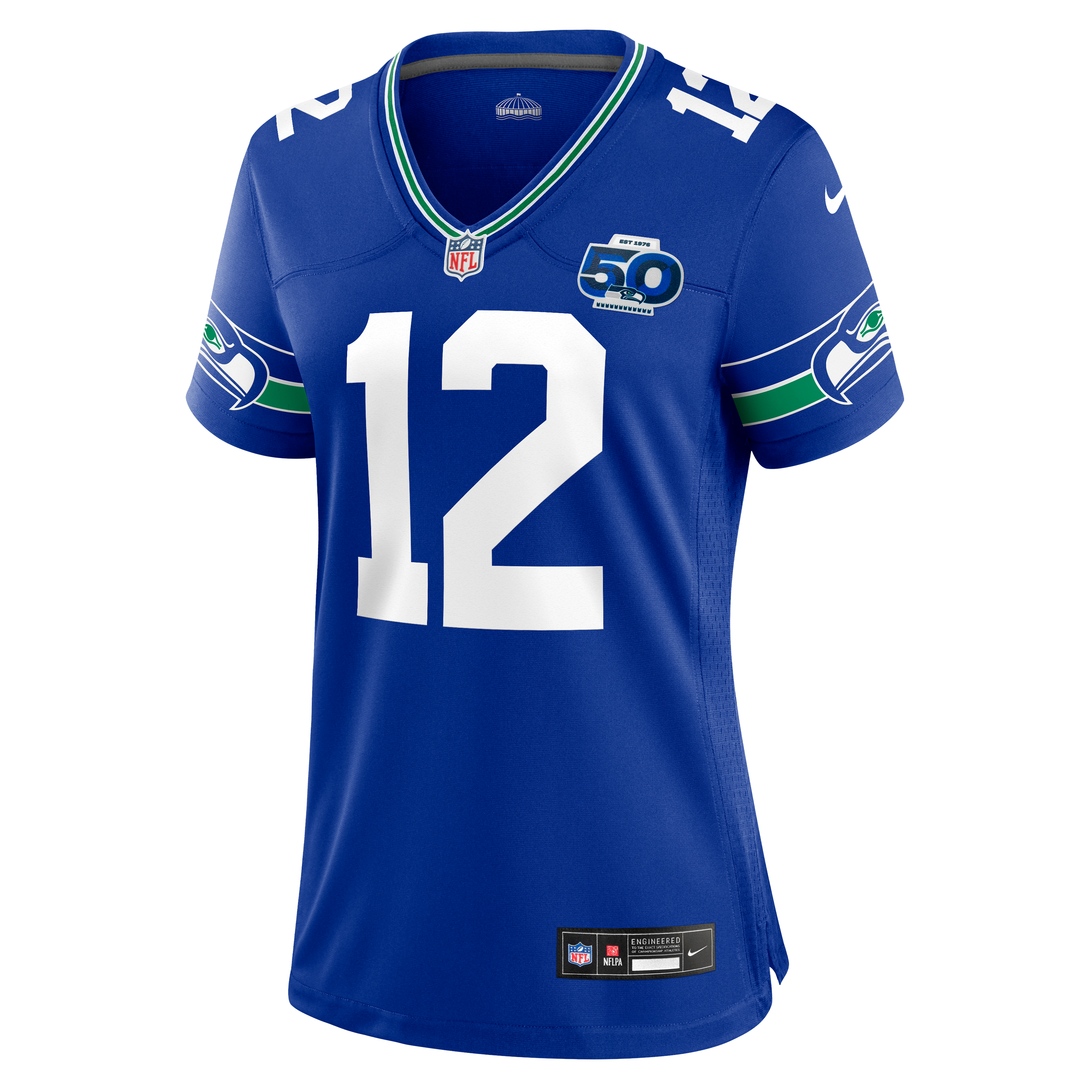 12s Seattle Seahawks 50th Anniversary Women’s Nike NFL Game Jersey