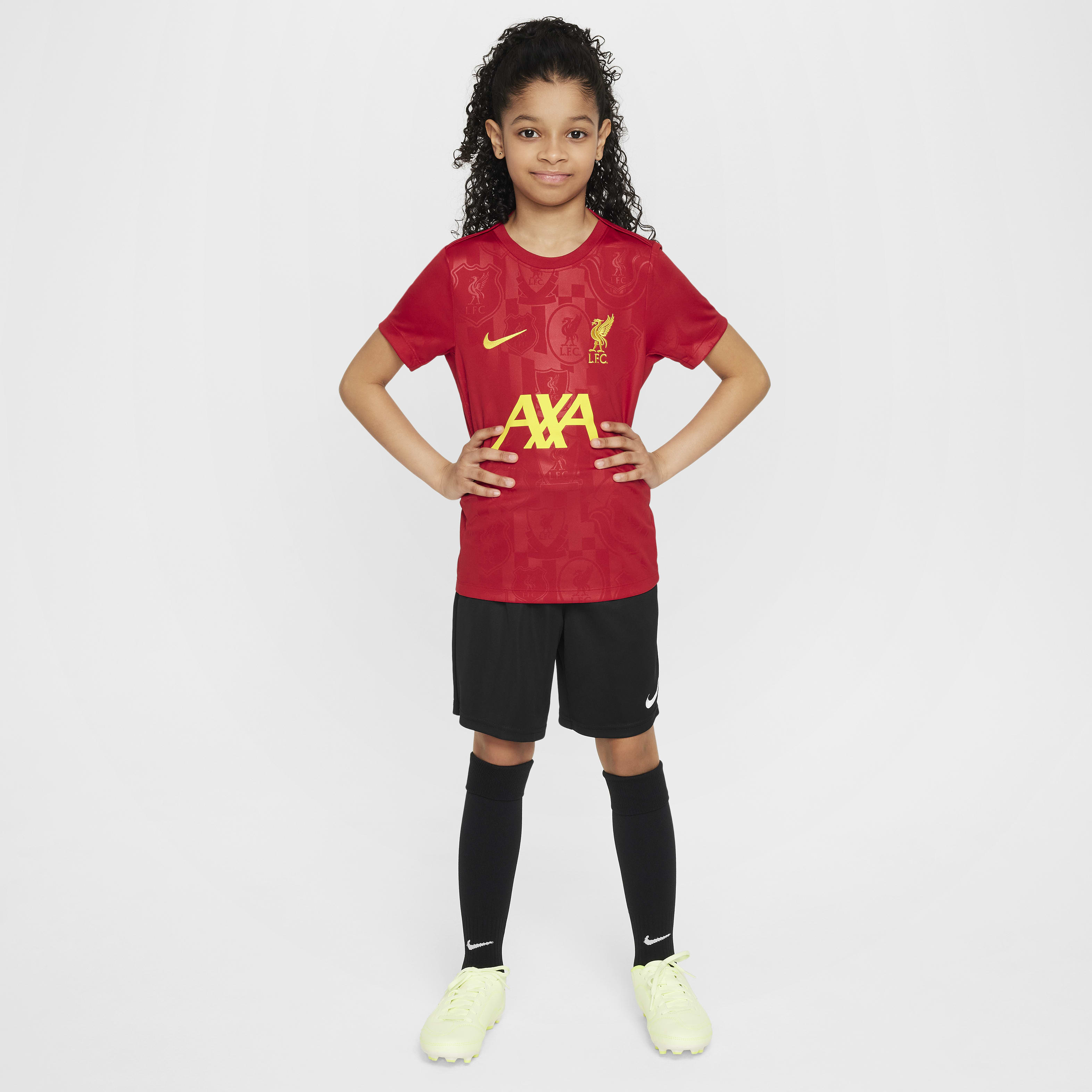 Liverpool FC Academy Pro Big Kids' Nike Dri-FIT Soccer Pre-Match Short-Sleeve Top