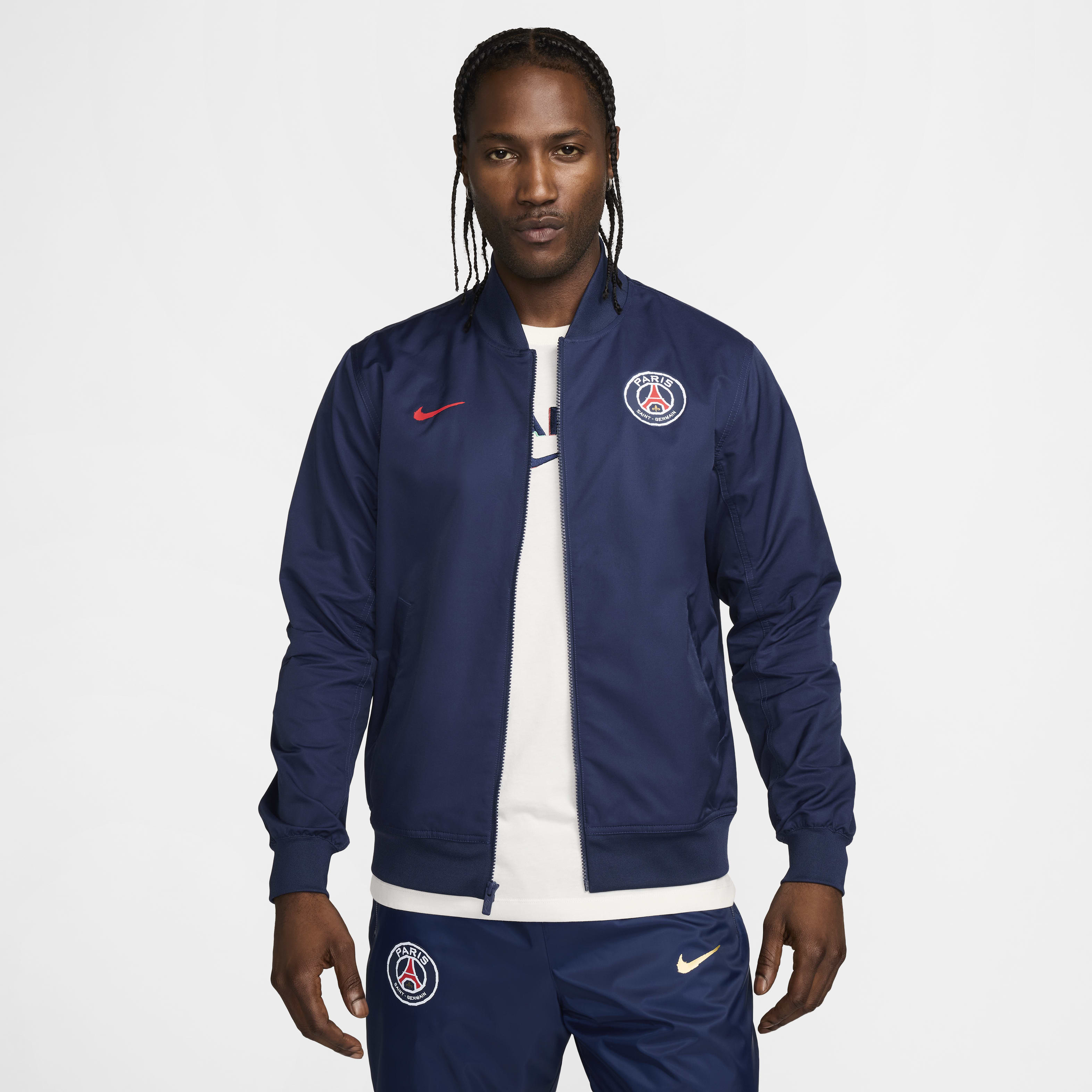 Casaco bomber entrançado sem forro de futebol Nike Paris Saint-Germain Sport Essentials para homem