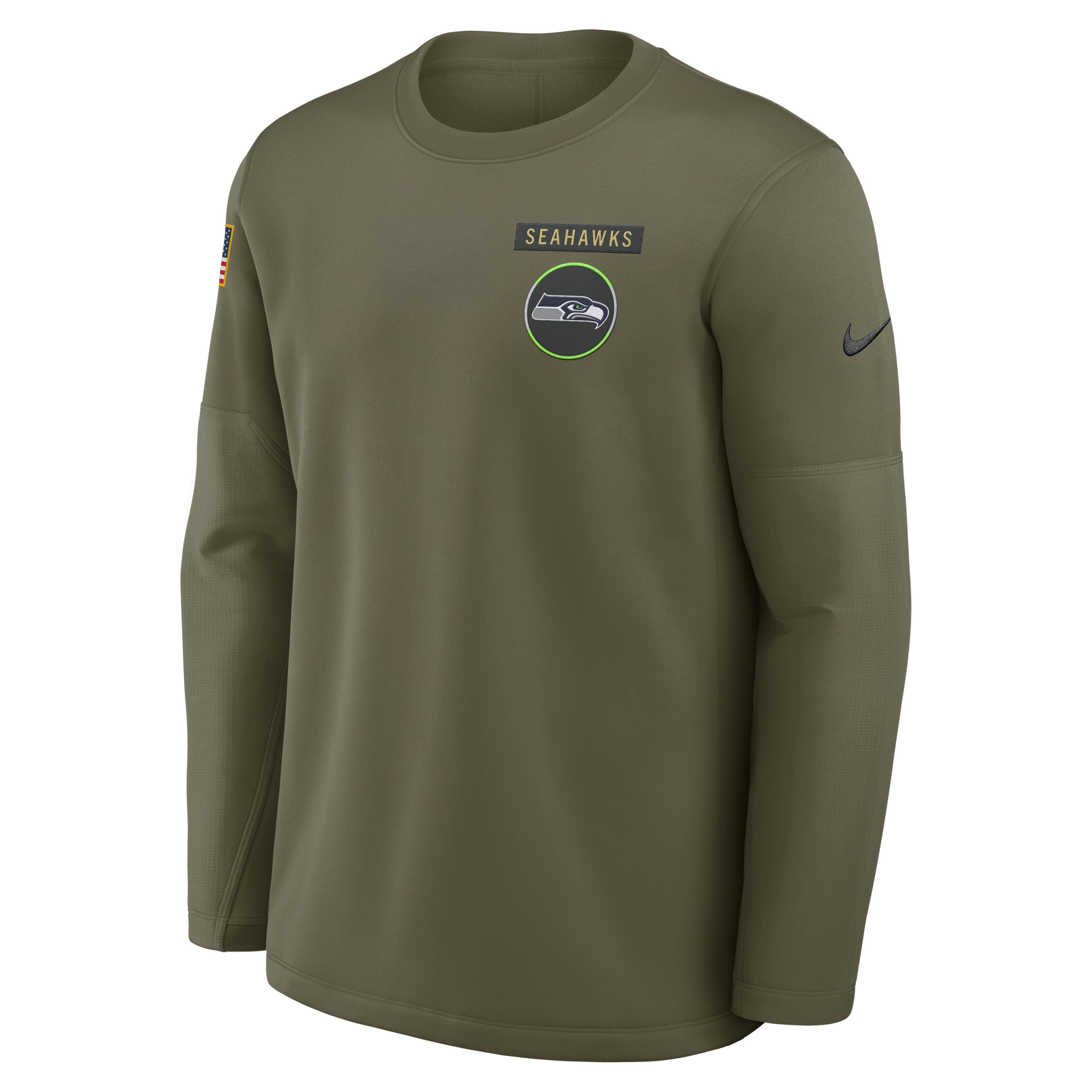 Seattle Seahawks Salute to Service Sideline Triumphant Win Coach Men's Nike NFL Pullover Crew