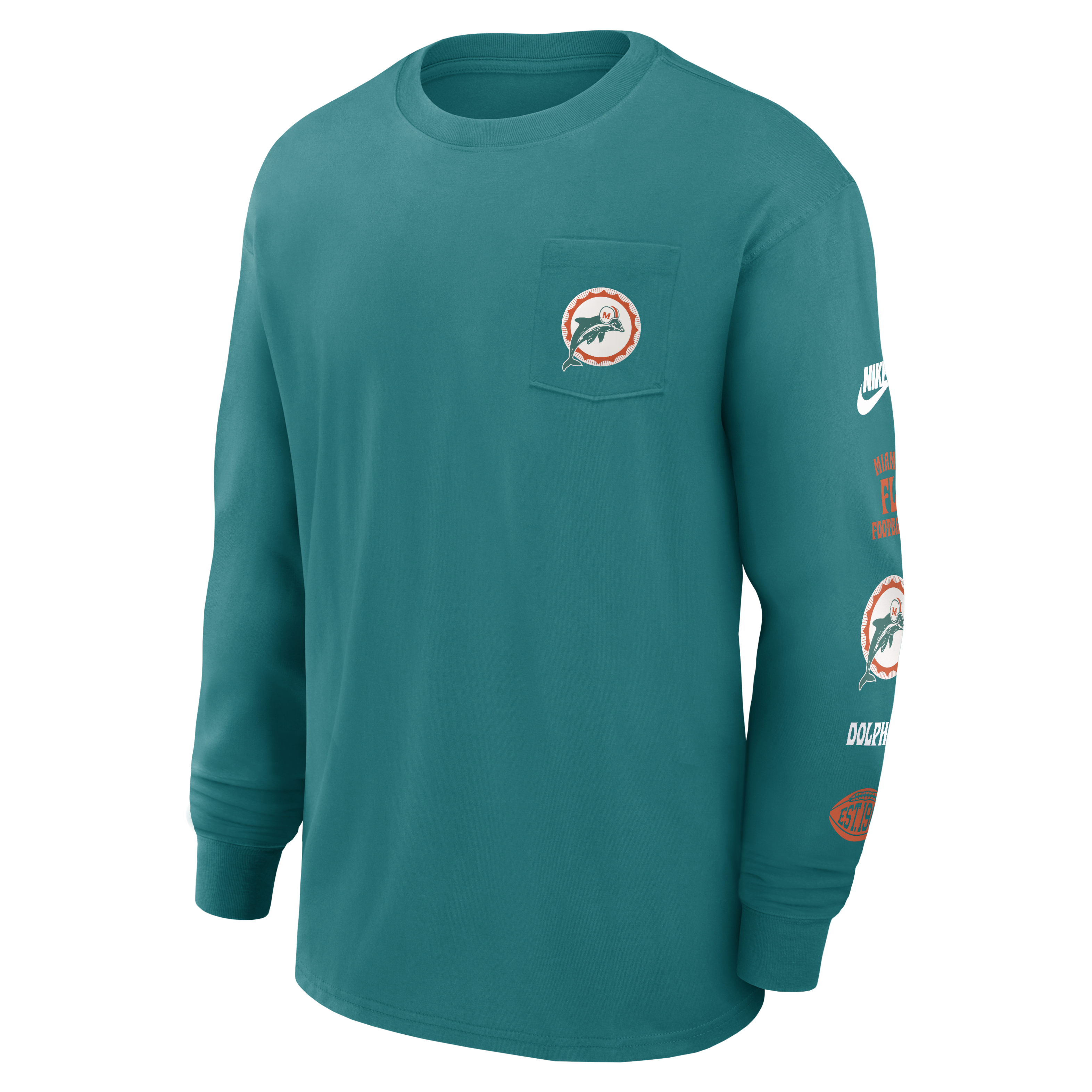 Miami Dolphins Rewind Max90 Pocket Men's Nike NFL Long-Sleeve T-Shirt