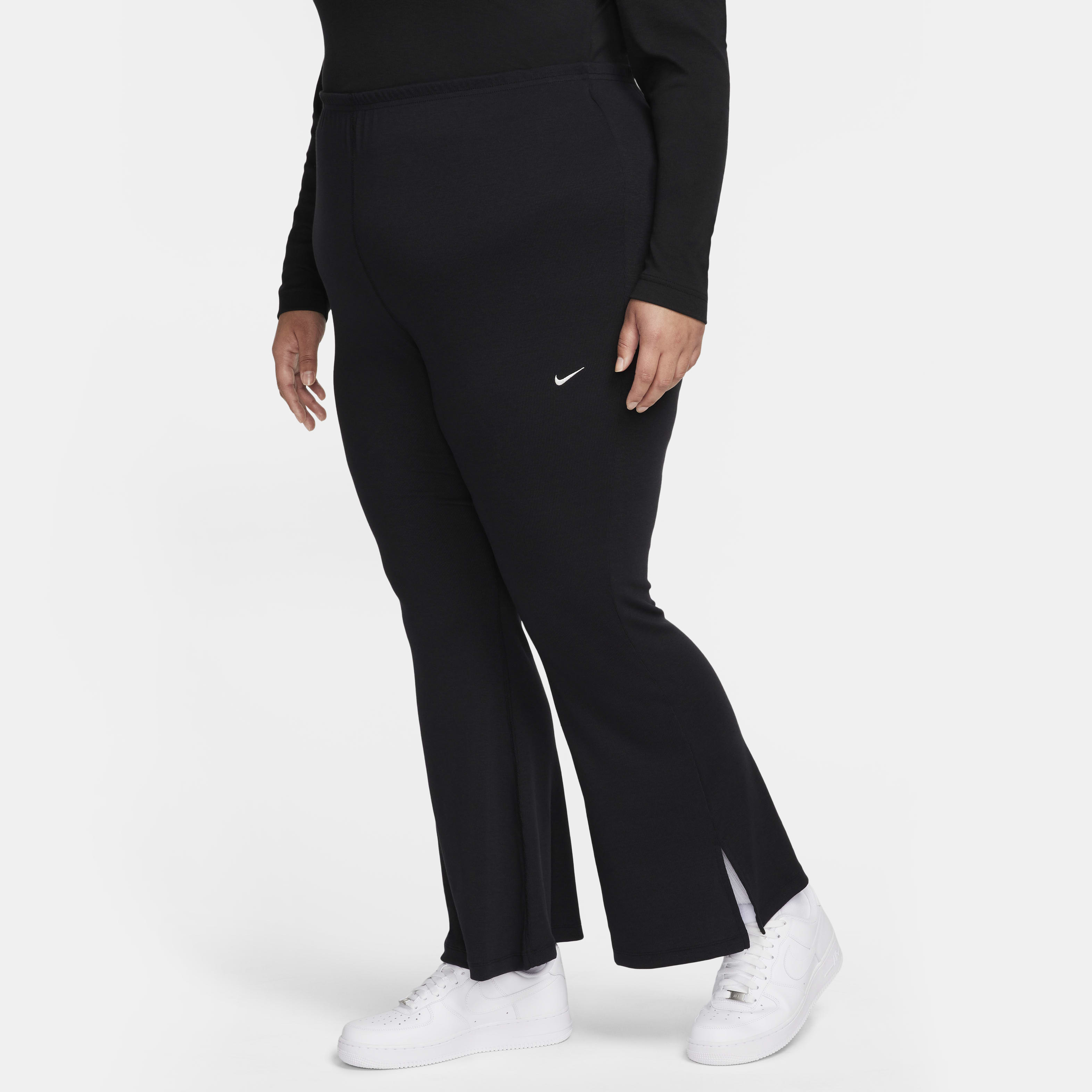 Nike Sportswear Chill Knit Women's Tight Mini-Rib Flared Leggings (Plus Size)