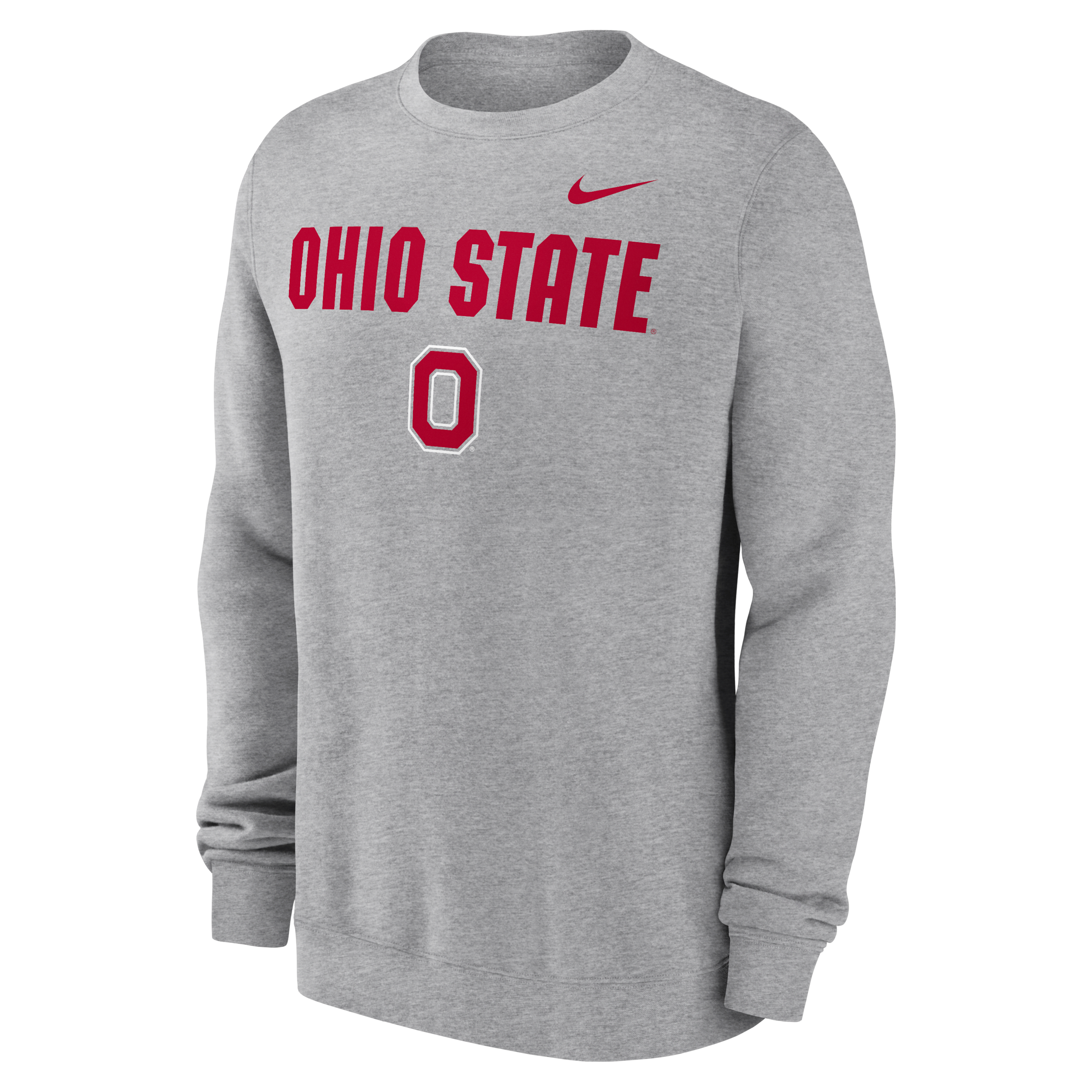 Ohio State Buckeyes Primetime Primary Stack Men's Nike College Pullover Crew