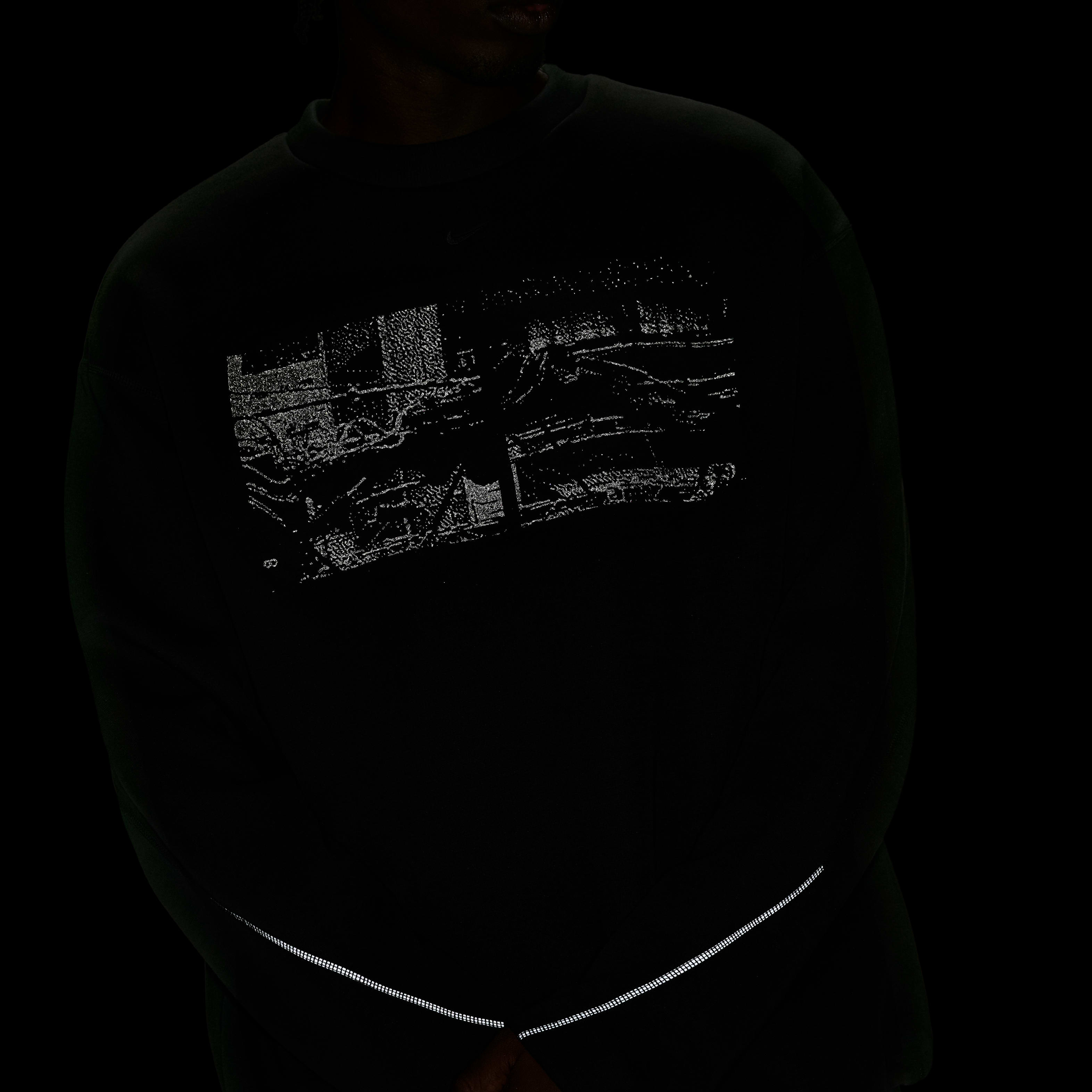 Nike Tech Men's Fleece Crew with Reflective Accents