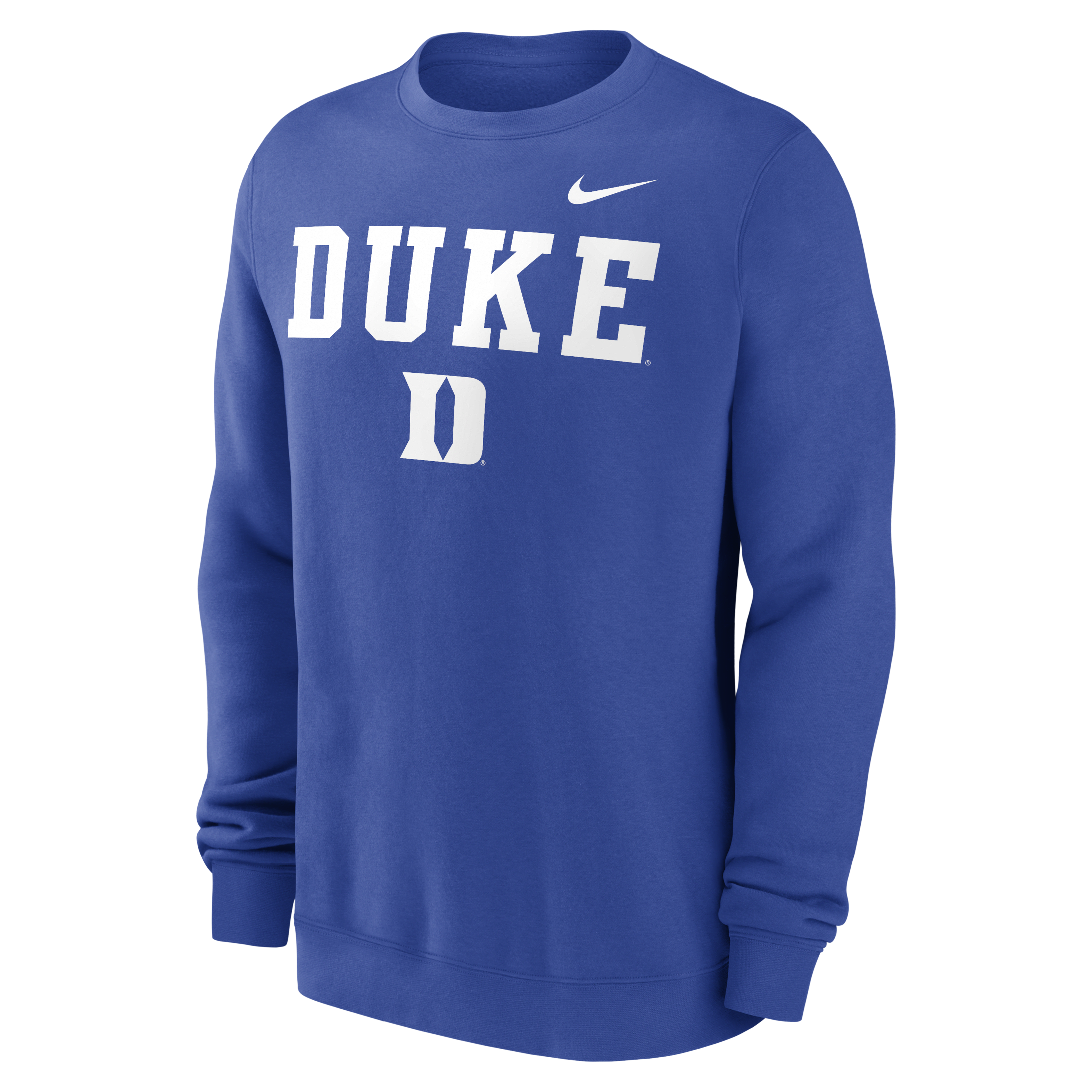 Duke Blue Devils Primetime Primary Stack Men's Nike College Pullover Crew