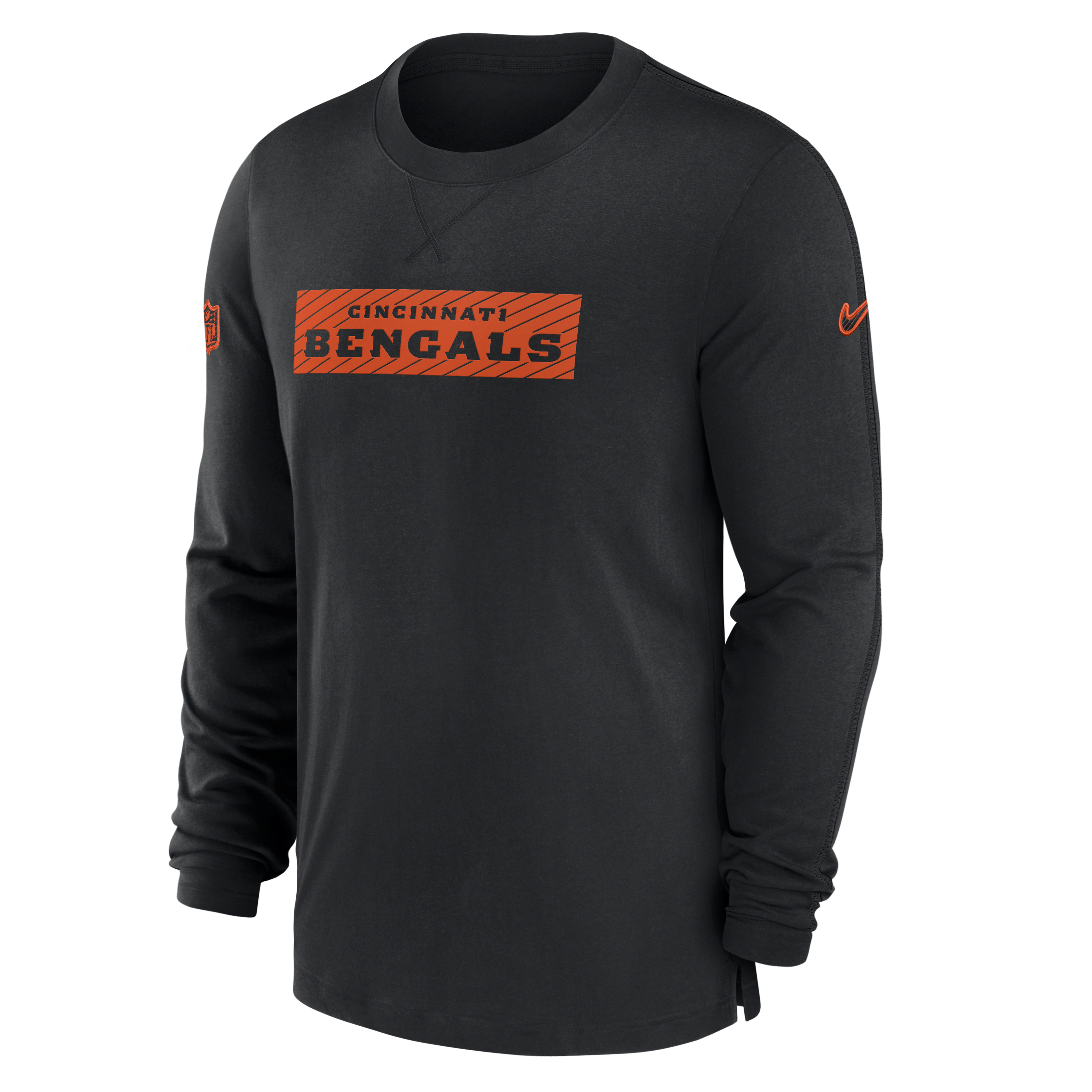 Cincinnati Bengals Sideline Player Team Issue Men’s Nike Dri-FIT Long-Sleeve Top