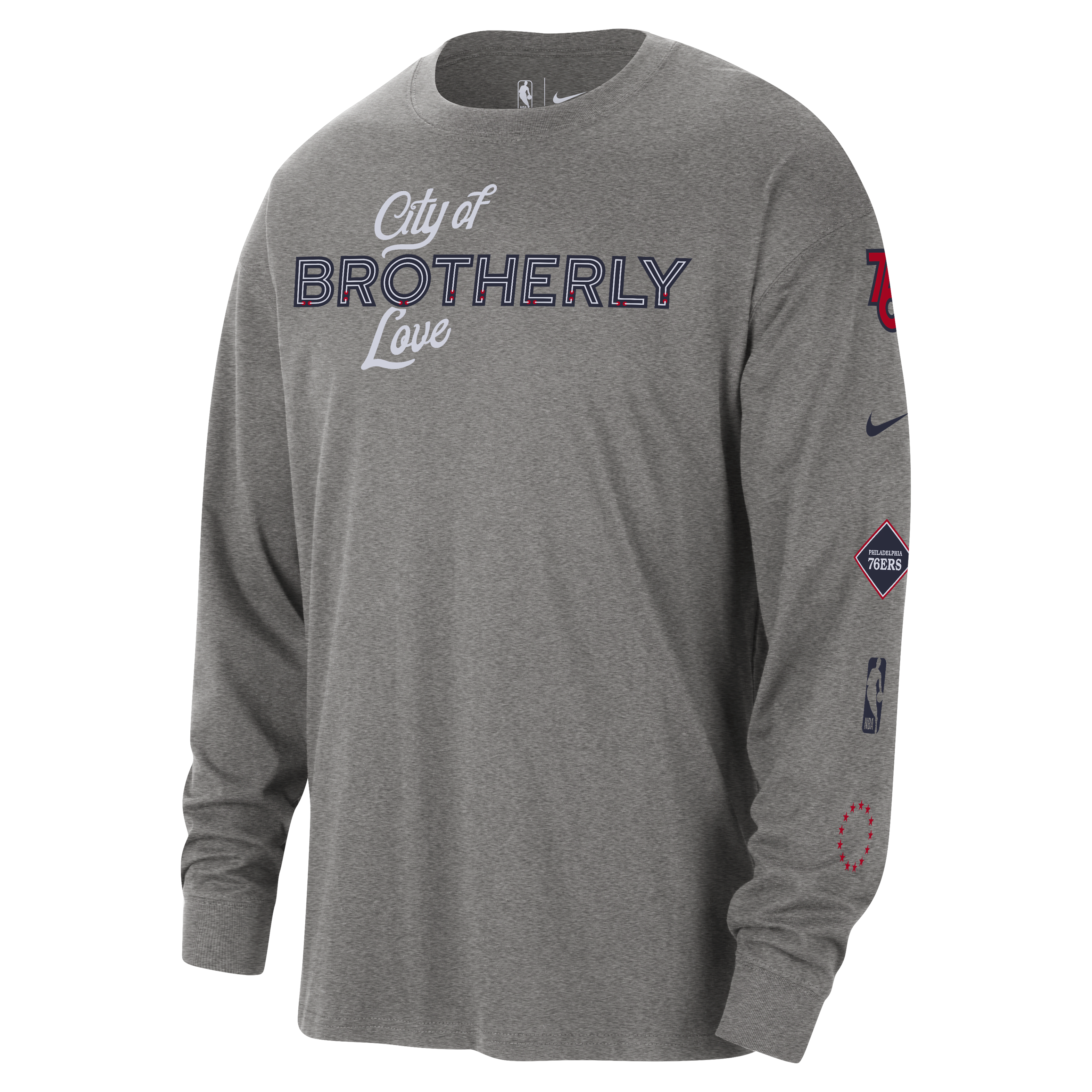 Philadelphia 76ers 2023/24 City Edition Men's Nike NBA Max90 Long-Sleeve T-Shirt