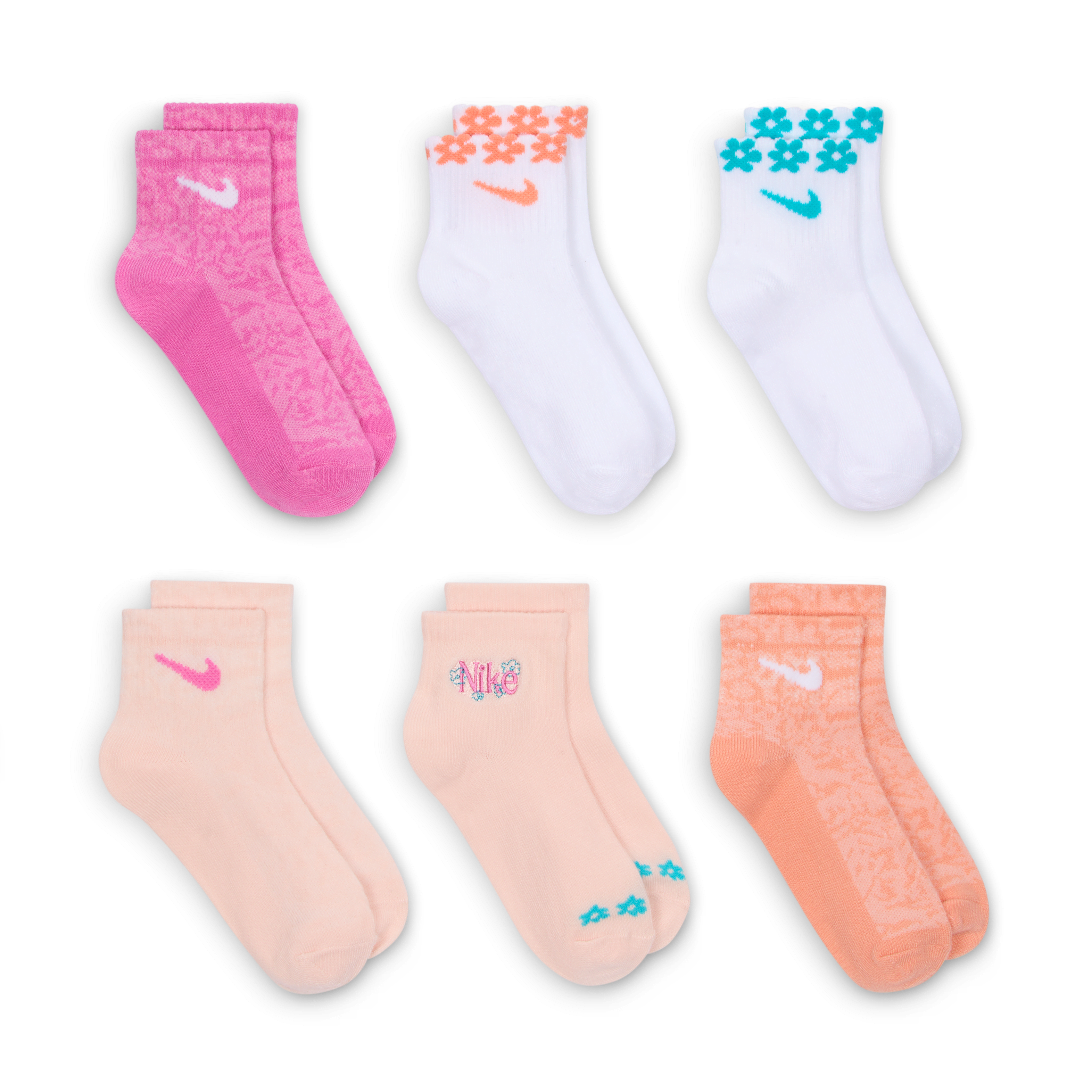 Nike Little Kids' Wild Flower Ankle Socks (6 Pairs)