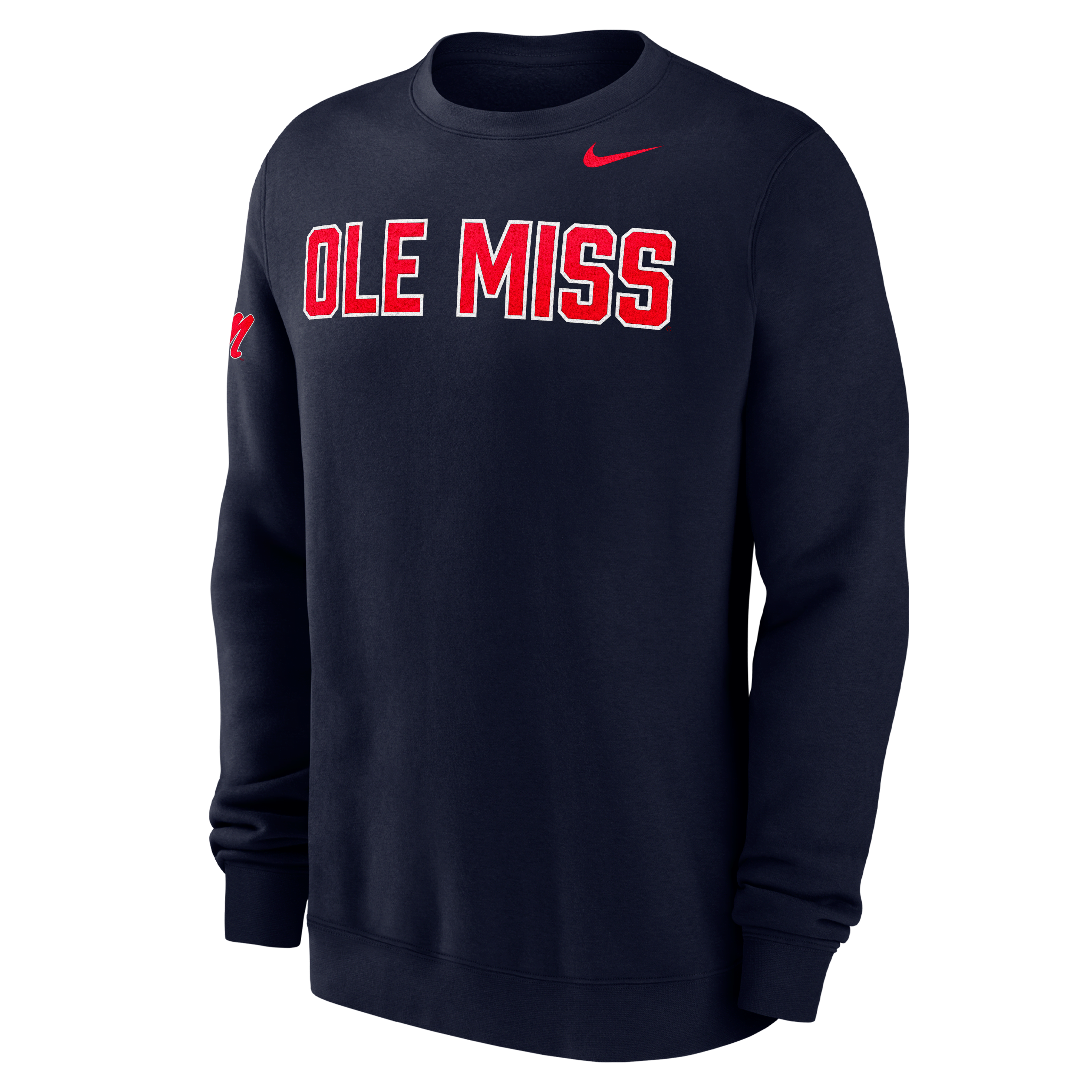 Ole Miss Club Fleece Men's Nike College Crew-Neck Sweatshirt