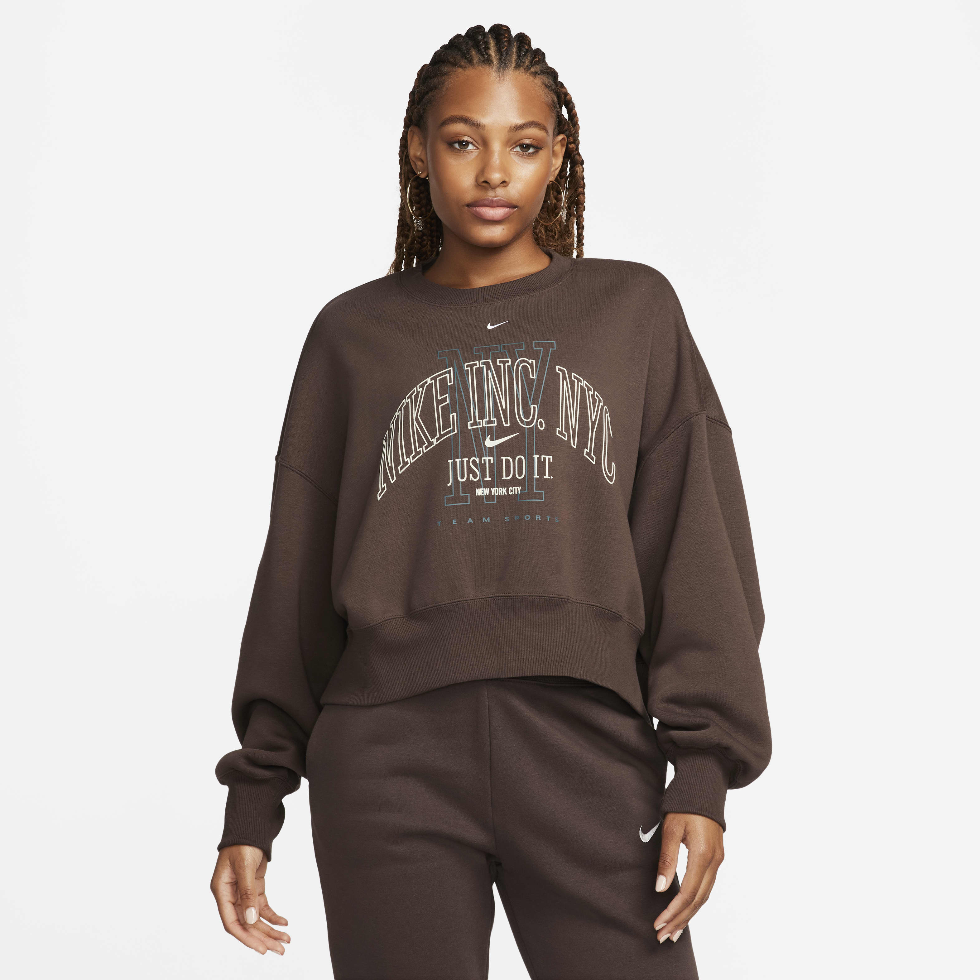 Nike Sportswear Phoenix Fleece Women's Over-Oversized Crew-Neck Graphic Sweatshirt