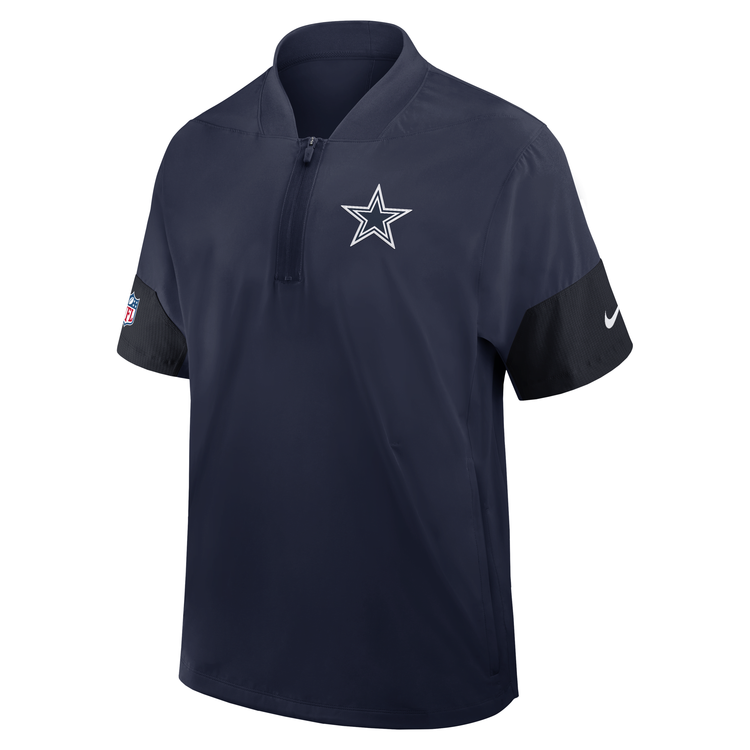 Dallas Cowboys Sideline Coach Men's Nike NFL 1/2-Zip Short-Sleeve Jacket