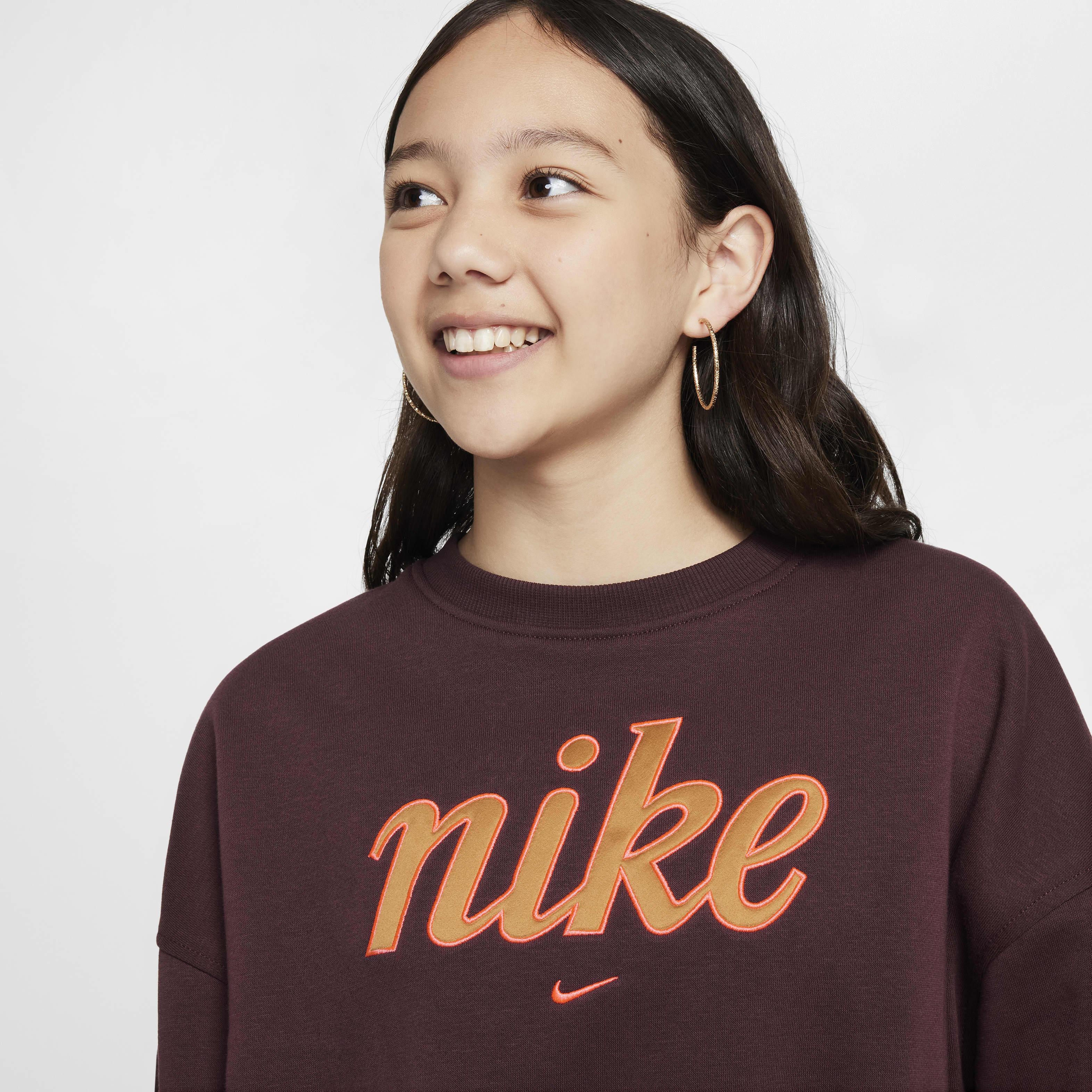 Nike Sportswear Club Fleece Girls' Boxy Crew-Neck Sweatshirt