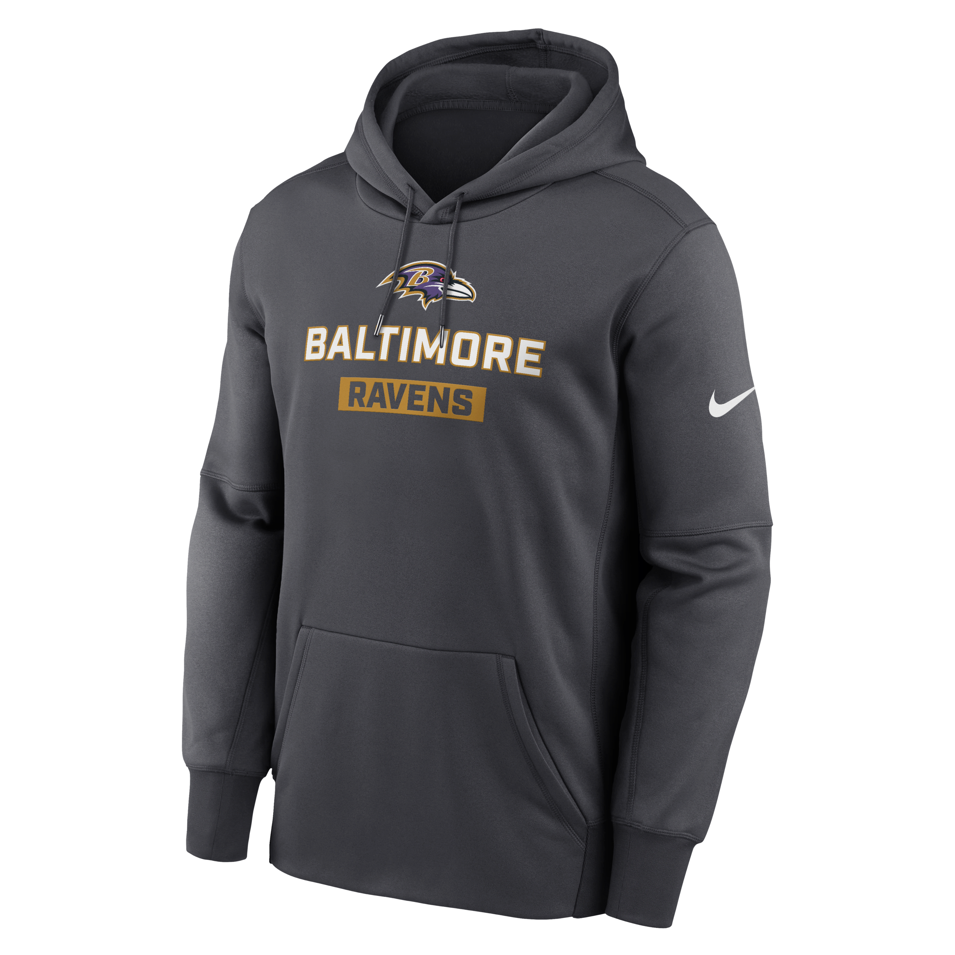Baltimore Ravens Toss Sweep Men’s Nike Therma NFL Pullover Hoodie