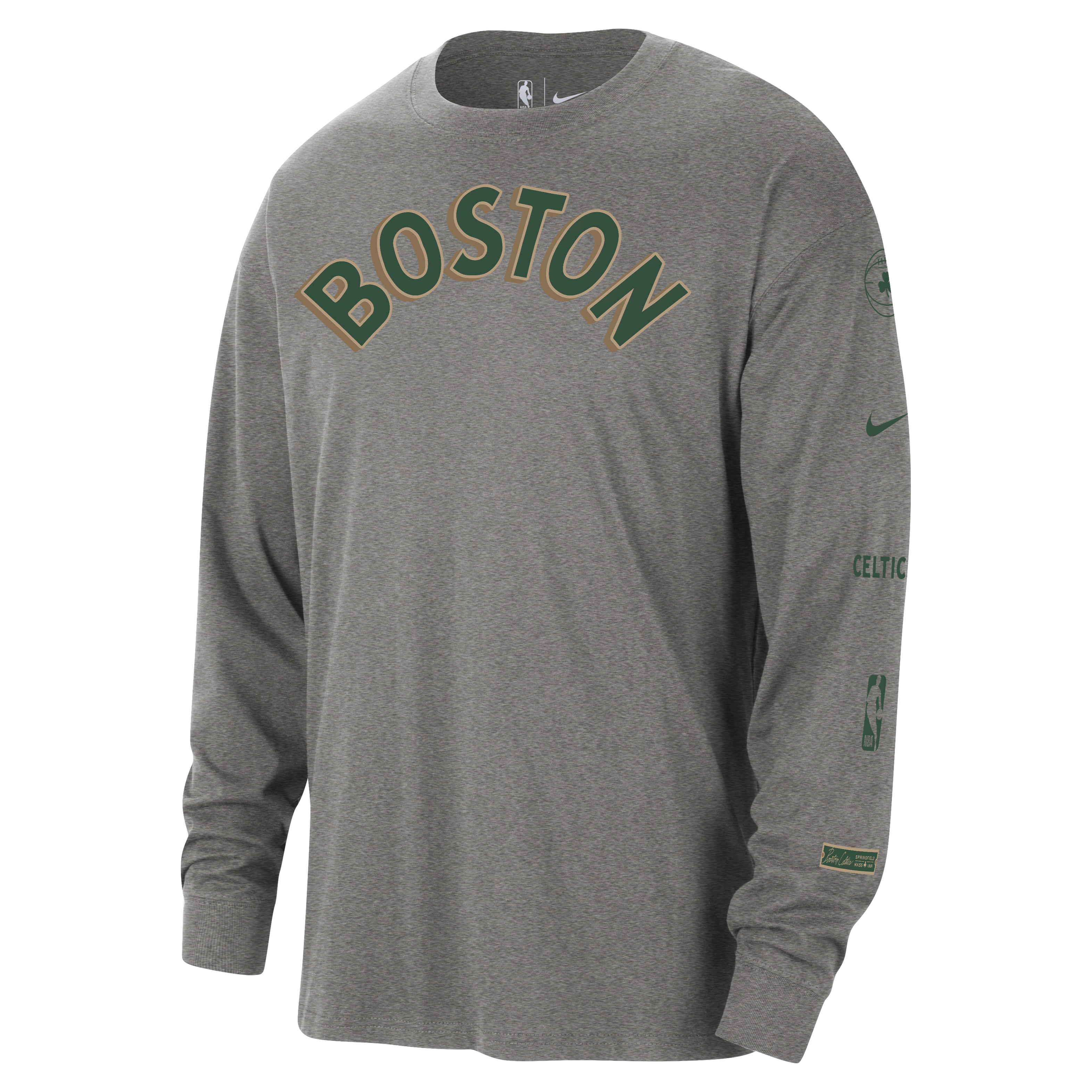 Boston Celtics 2023/24 City Edition Men's Nike NBA Max90 Long-Sleeve T-Shirt