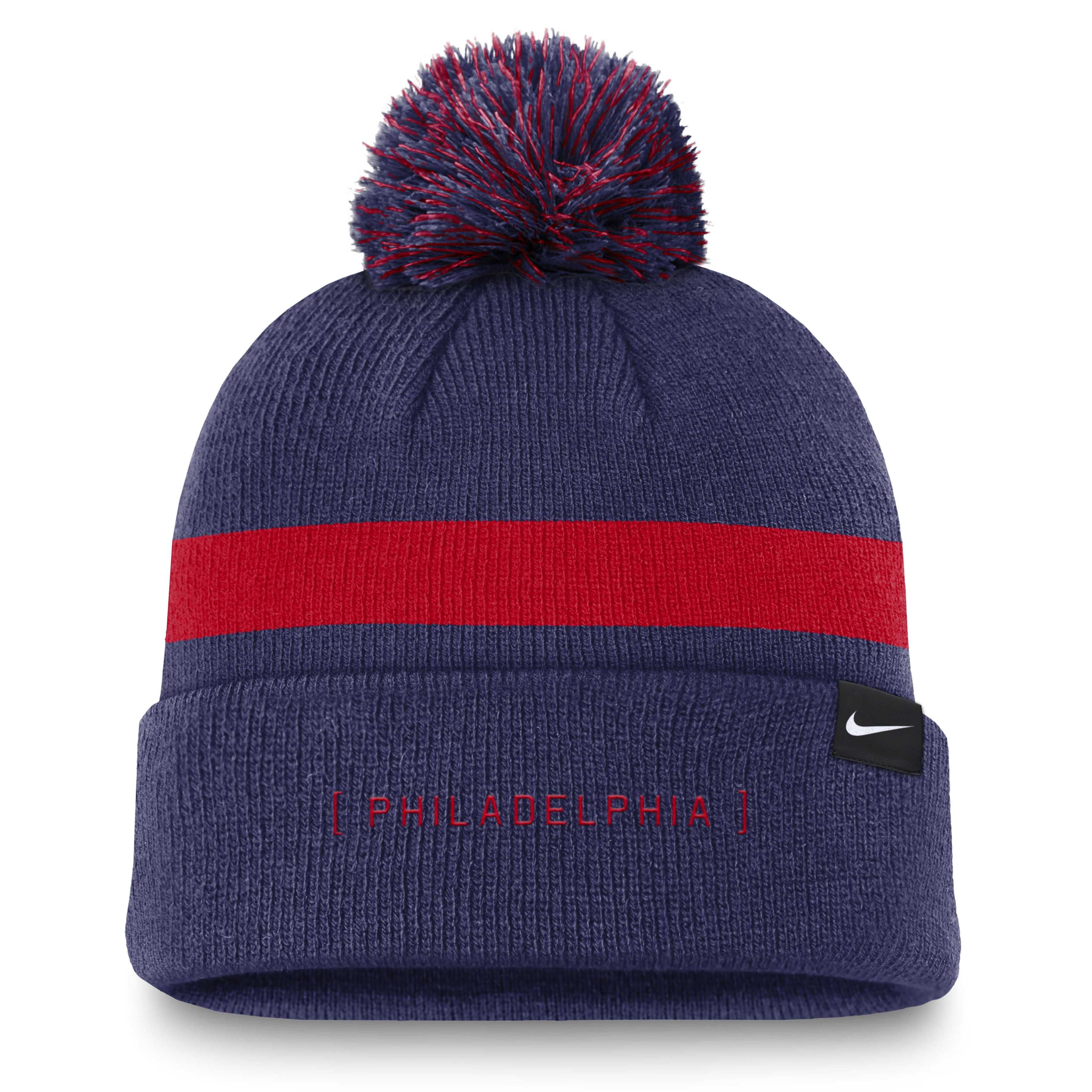 Philadelphia Phillies Hometown Peak Men's Nike MLB Cuffed Pom Beanie