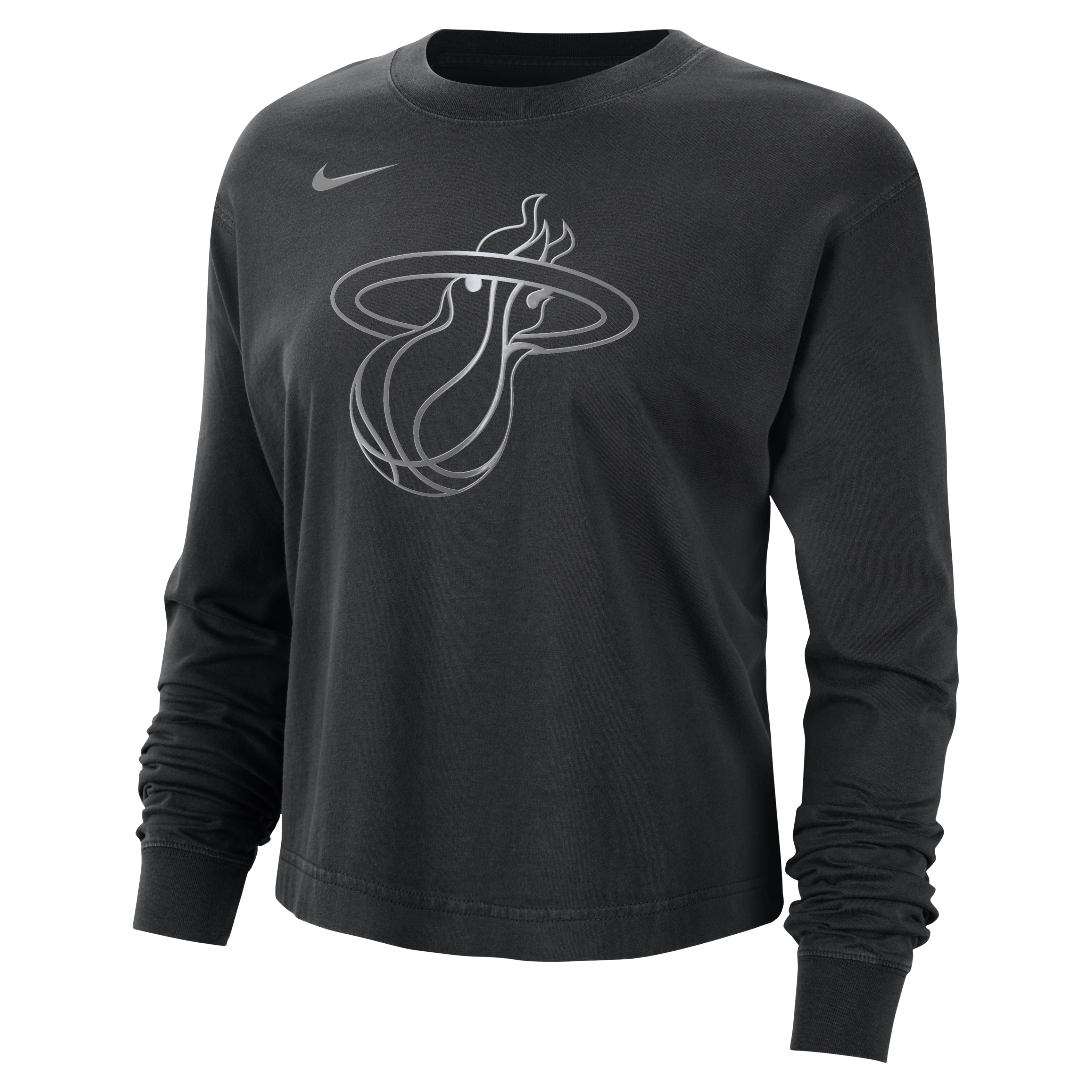 Miami Heat Courtside Women's Nike NBA Shine Boxy Long-Sleeve T-Shirt